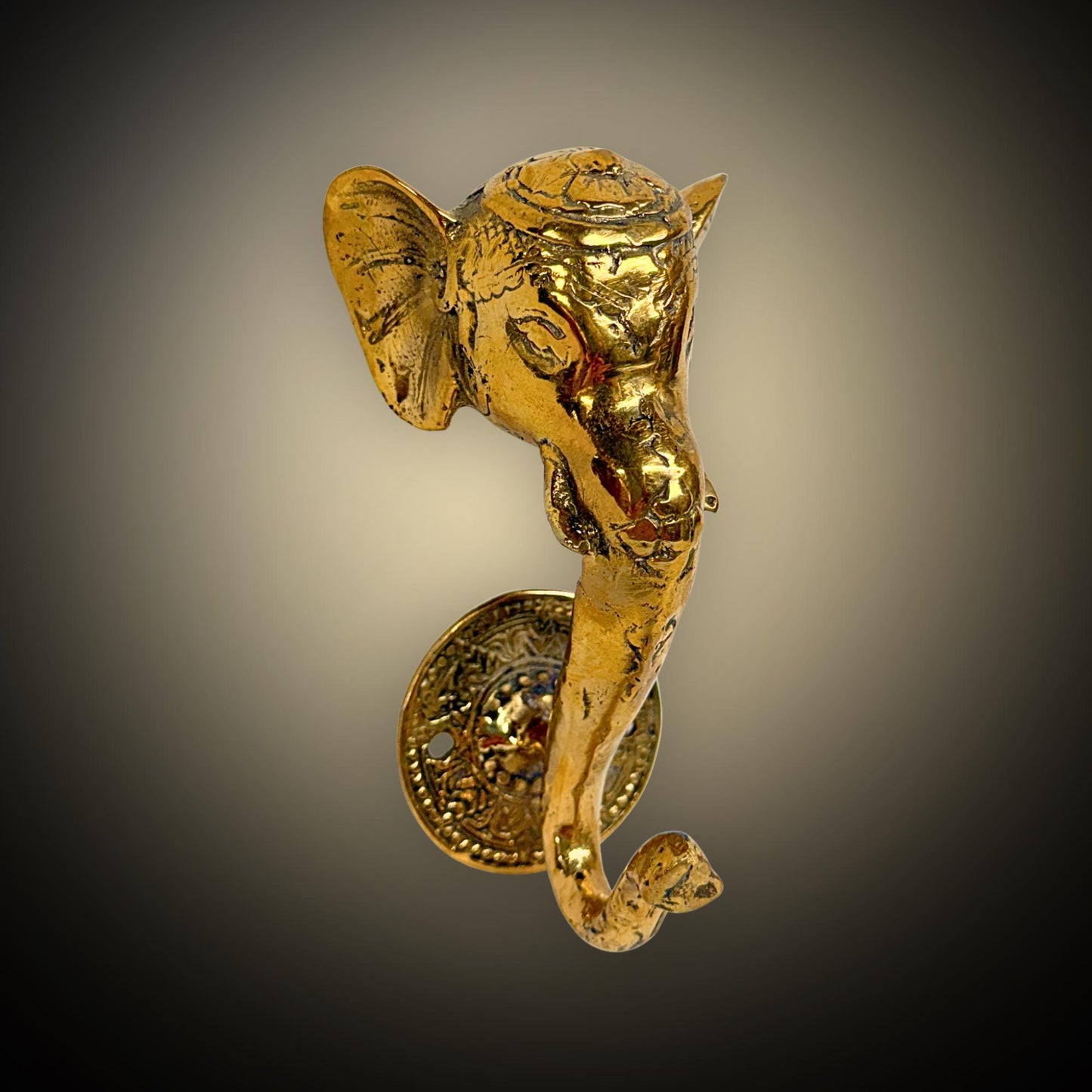 Bronze Ganesha Elephant Wall Hook: Decorative Coat Hook, Balinese Art,