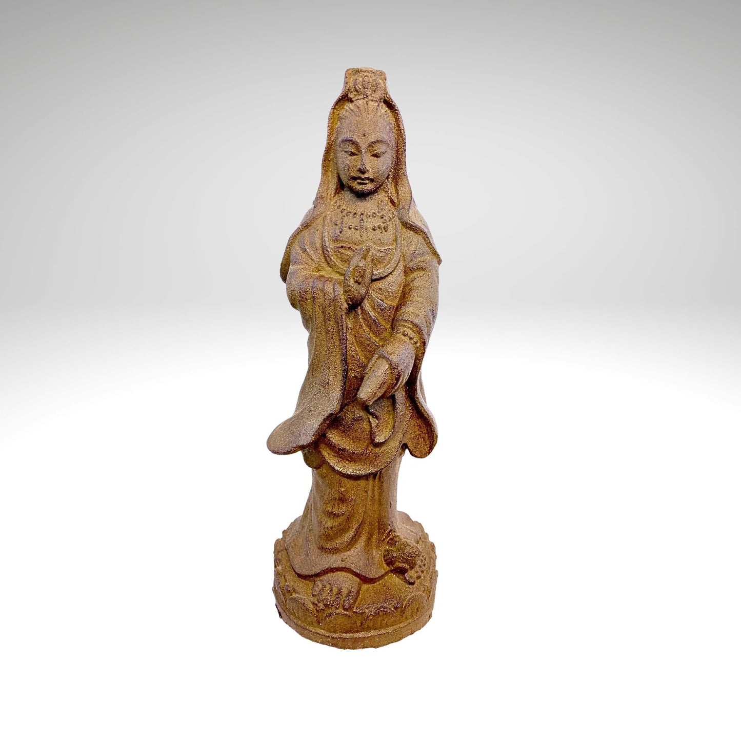 Bodhisattva Guanyin Goddess Garden Statue: Cast Lava Stone, Kwan Yin Goddess of Mercy