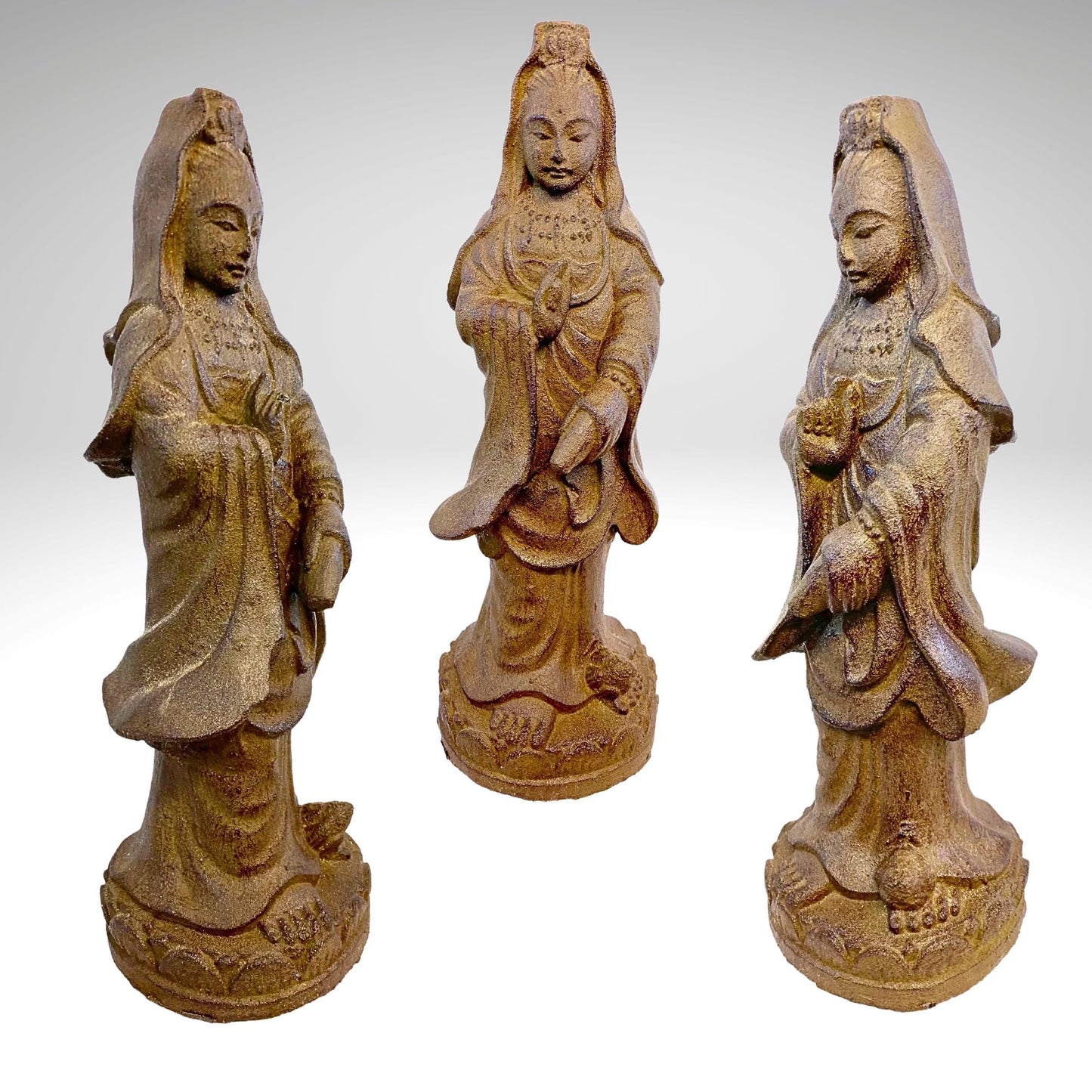 Bodhisattva Guanyin Goddess Garden Statue: Cast Lava Stone, Kwan Yin Goddess of Mercy