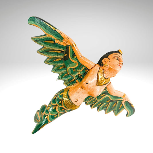 Balinese Flying Mermaid Goddess Spiritchaser Mobile: Hand Carved Wood, Bali Folk Art 8" - Acadia World Traders