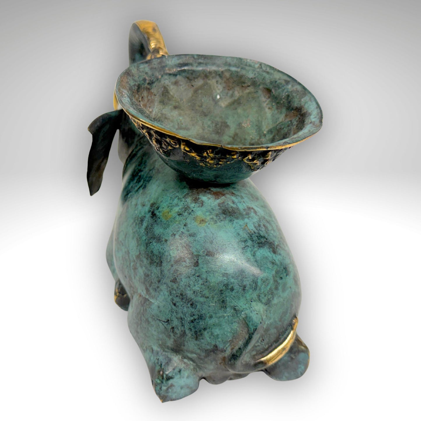 Balinese Bronze Elephant Candle Holder Centerpiece,  Lost Wax Cast Metal Sculpture