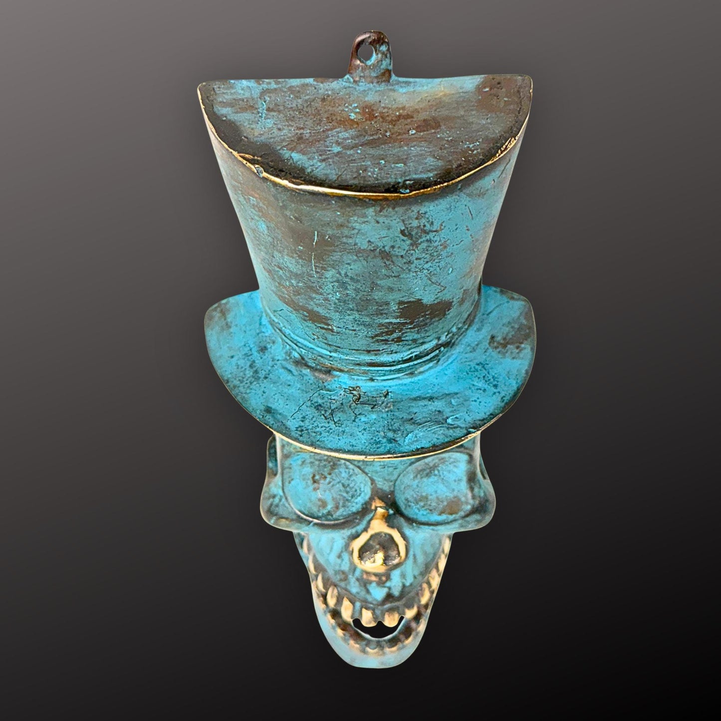 Top Hat Skull Door Knocker: Lost Wax Cast Bronze, Gothic Home Decor