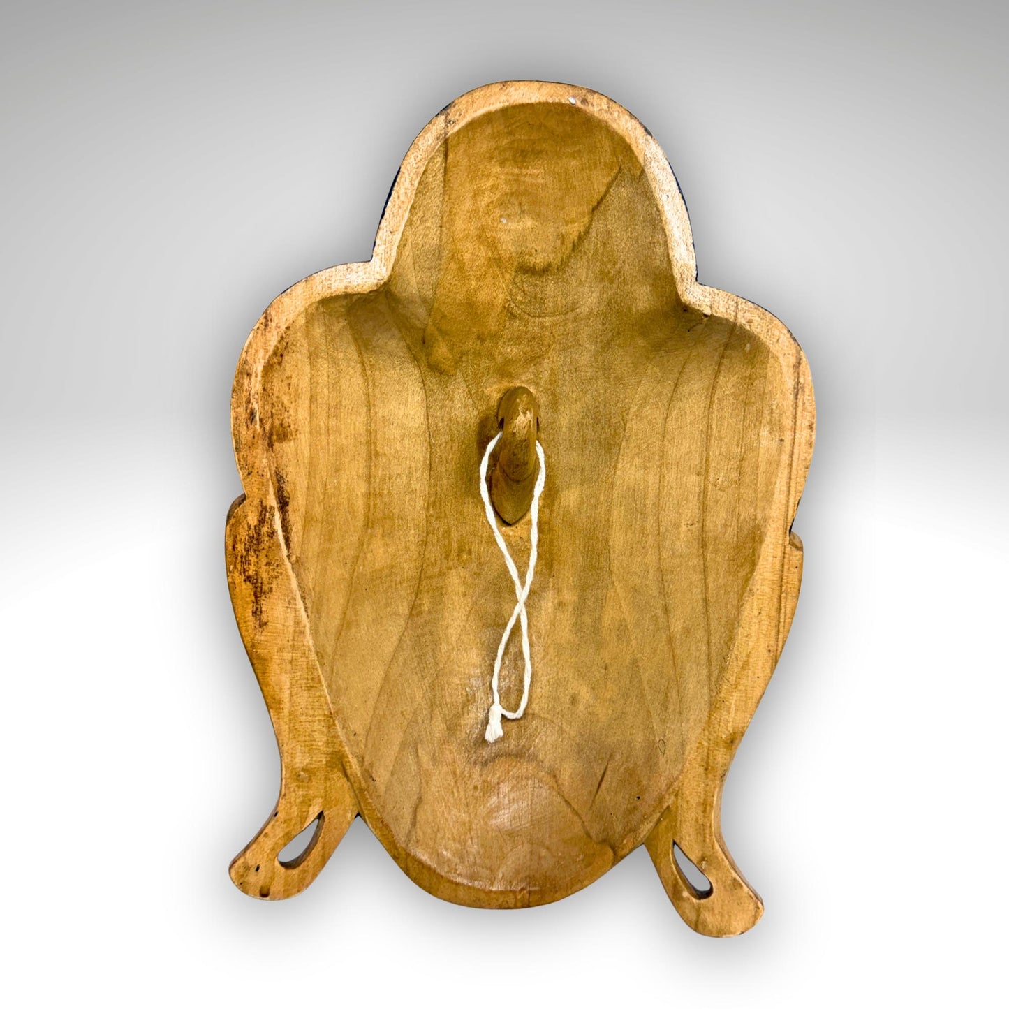 Balinese Hand Carved Wood Buddha Mask: Hand-Painted Wood Carving, Bali Wall art