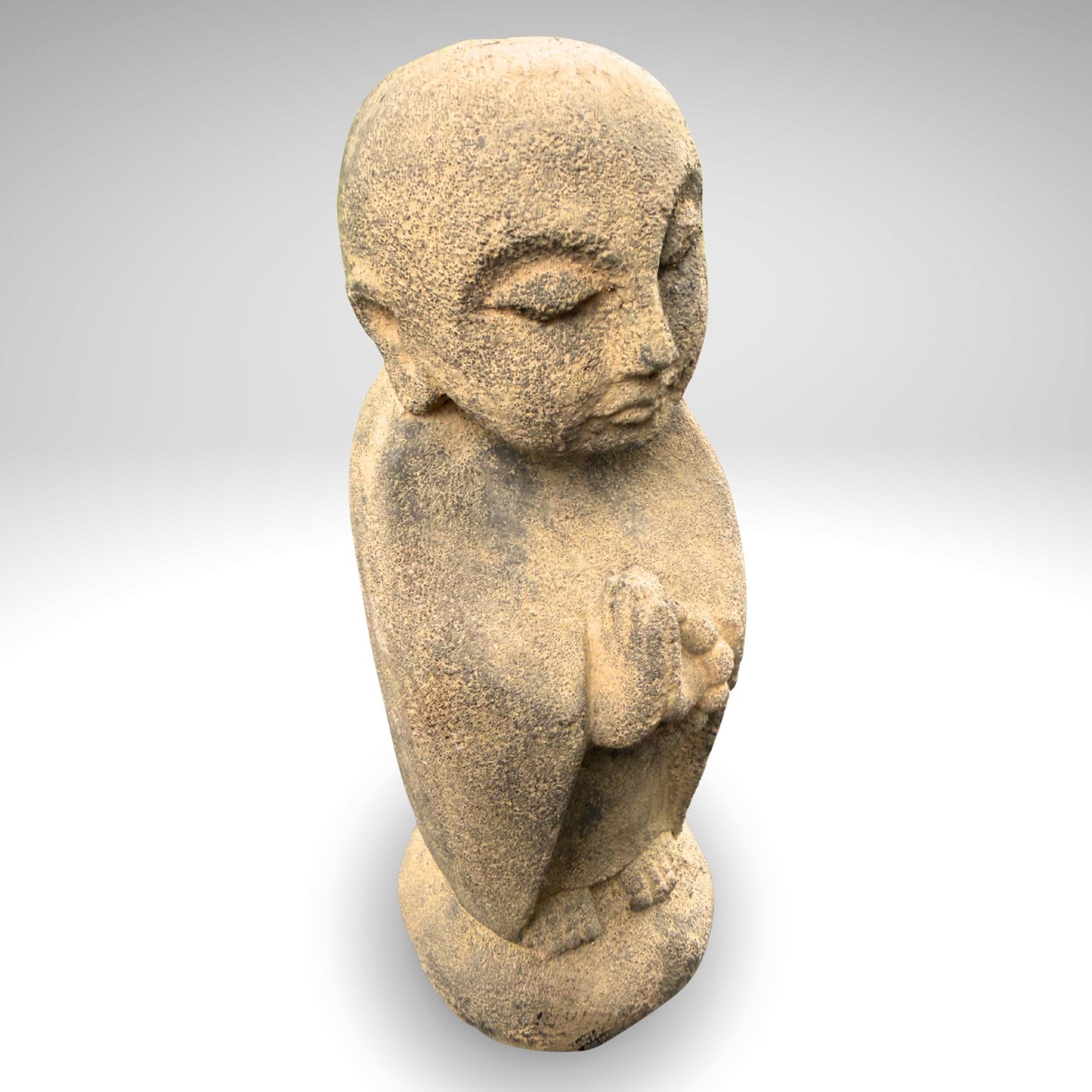 Praying Jizo Buddha Garden Statue, Protector of Children Mothers Travelers