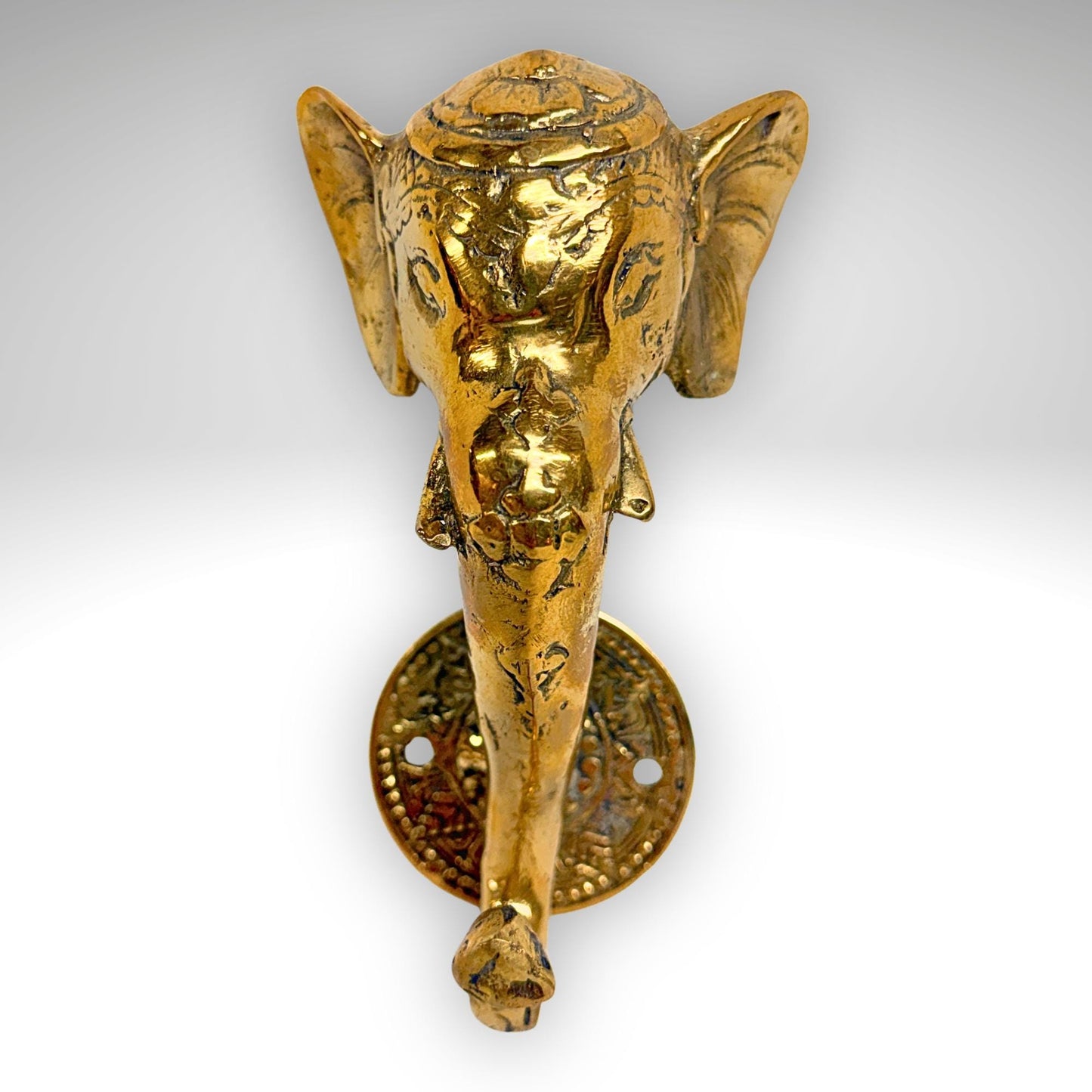 Bronze Ganesha Elephant Wall Hook: Decorative Coat Hook, Balinese Art,