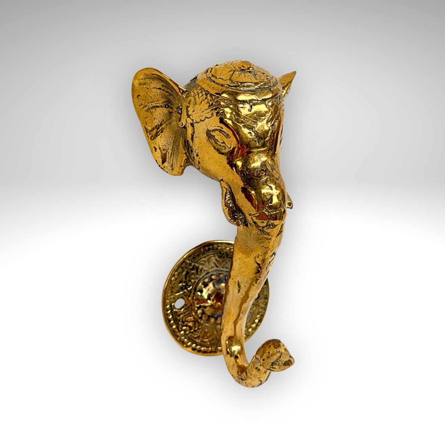 Bronze Ganesha Elephant Wall Hook: Decorative Coat Hook, Balinese Art,