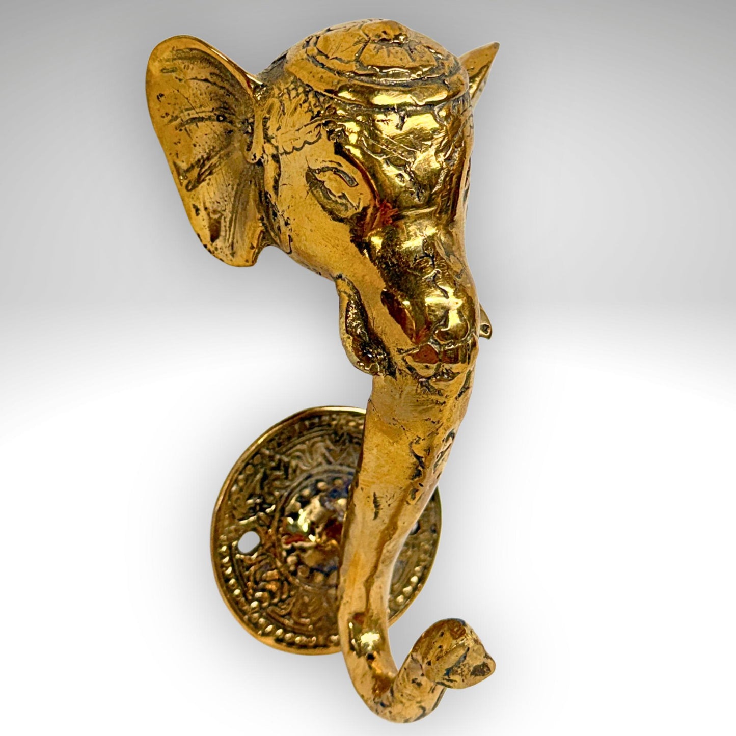 Bronze Ganesha Elephant Wall Hook: Decorative Coat Hook, Balinese Art,
