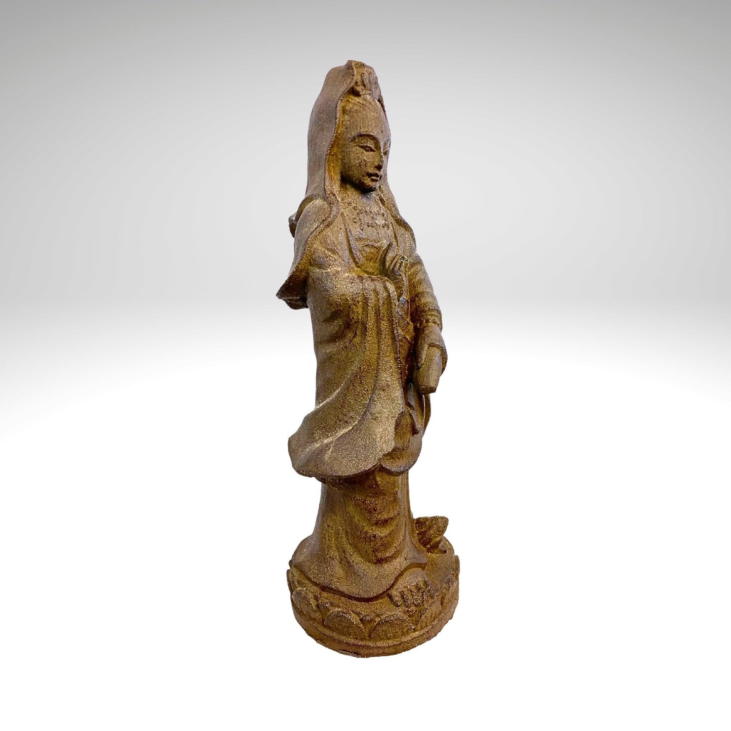 Bodhisattva Guanyin Goddess Garden Statue: Cast Lava Stone, Kwan Yin Goddess of Mercy