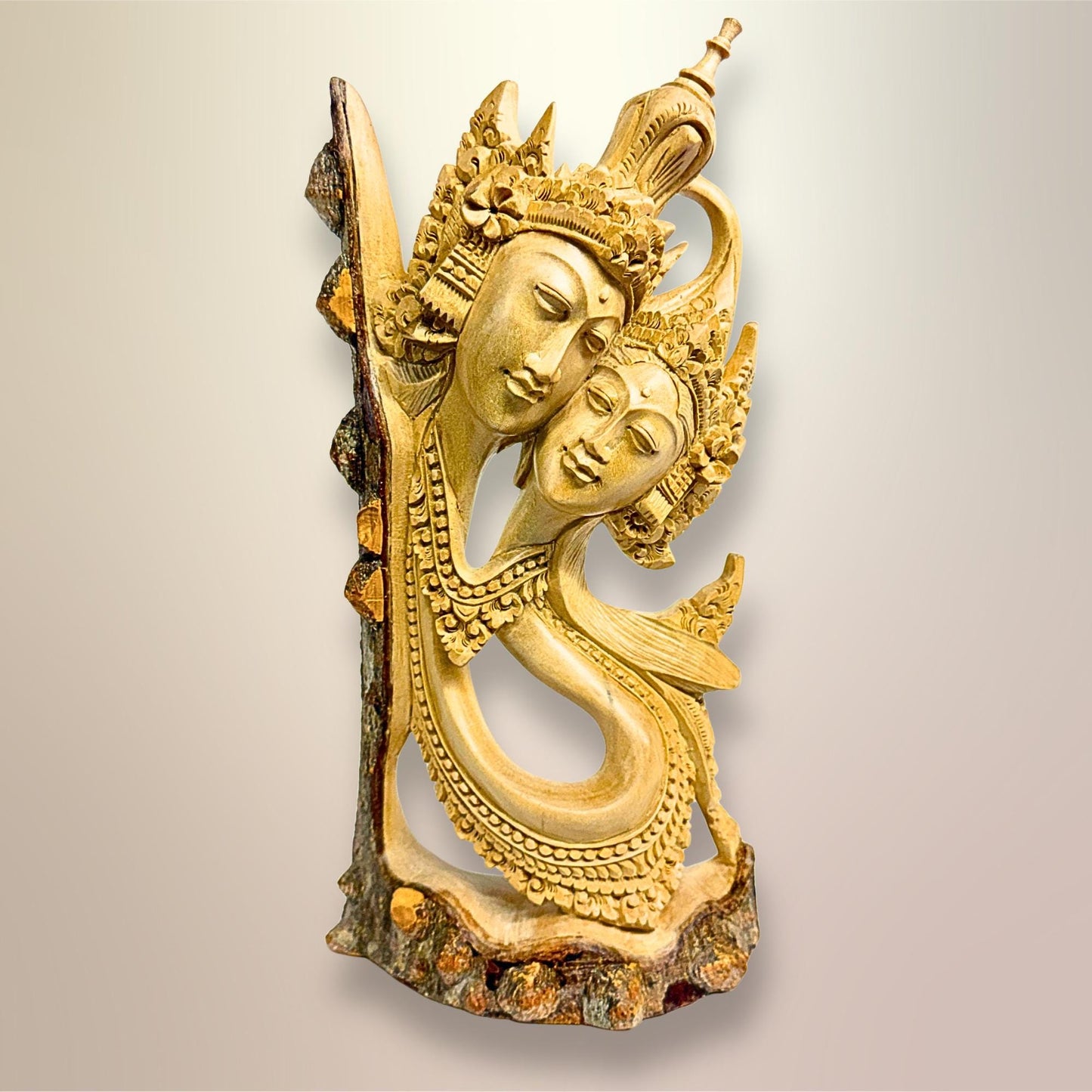 Balinese Rama Sita Lovers Statue Hand Carved Wood carving Sculpture Bali Art