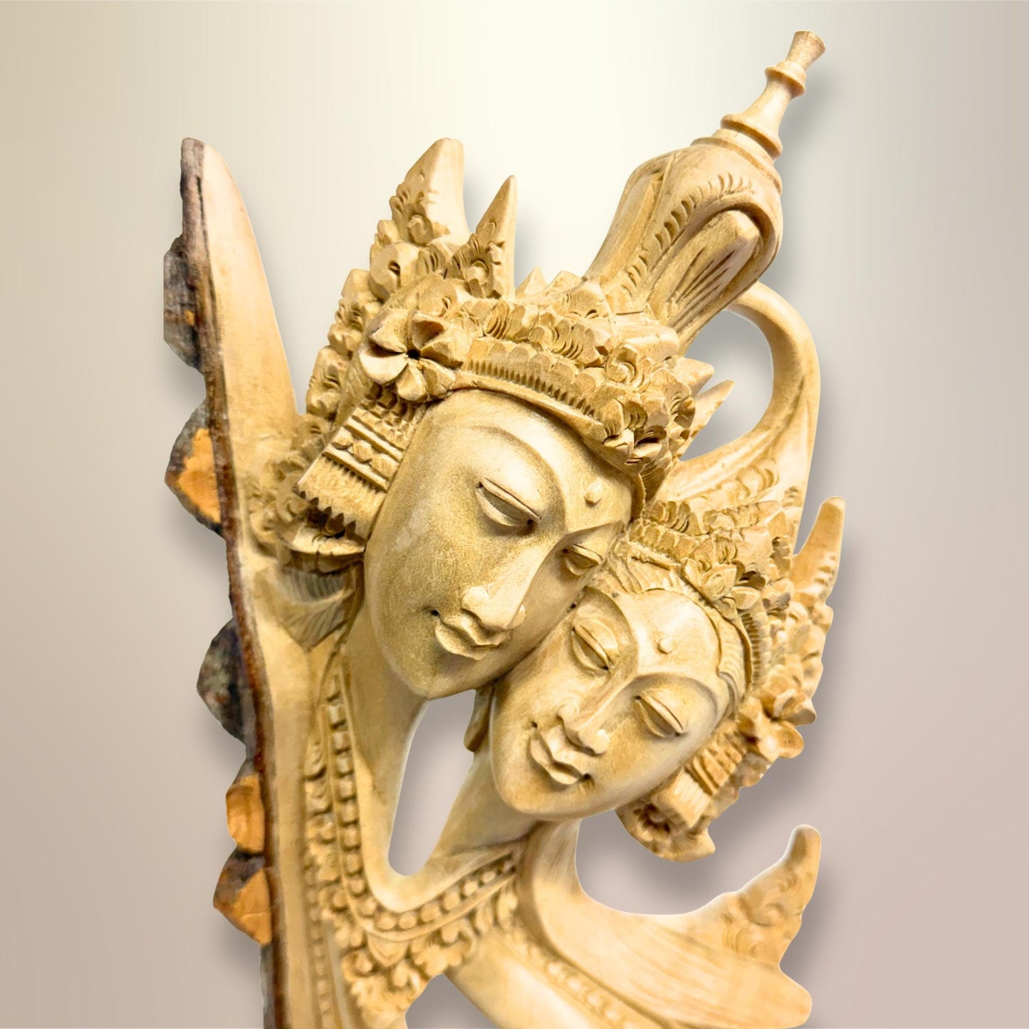 Balinese Rama Sita Lovers Statue Hand Carved Wood carving Sculpture Bali Art