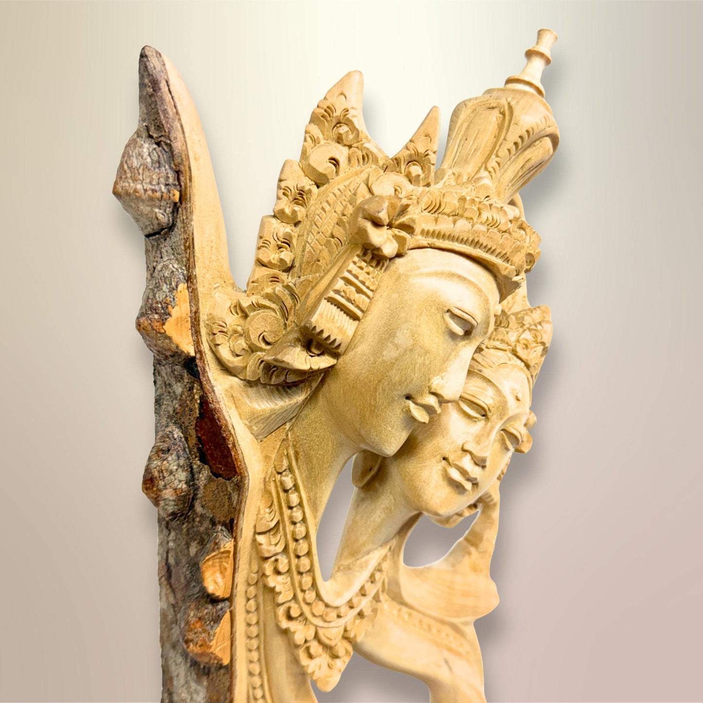 Balinese Rama Sita Lovers Statue Hand Carved Wood carving Sculpture Bali Art