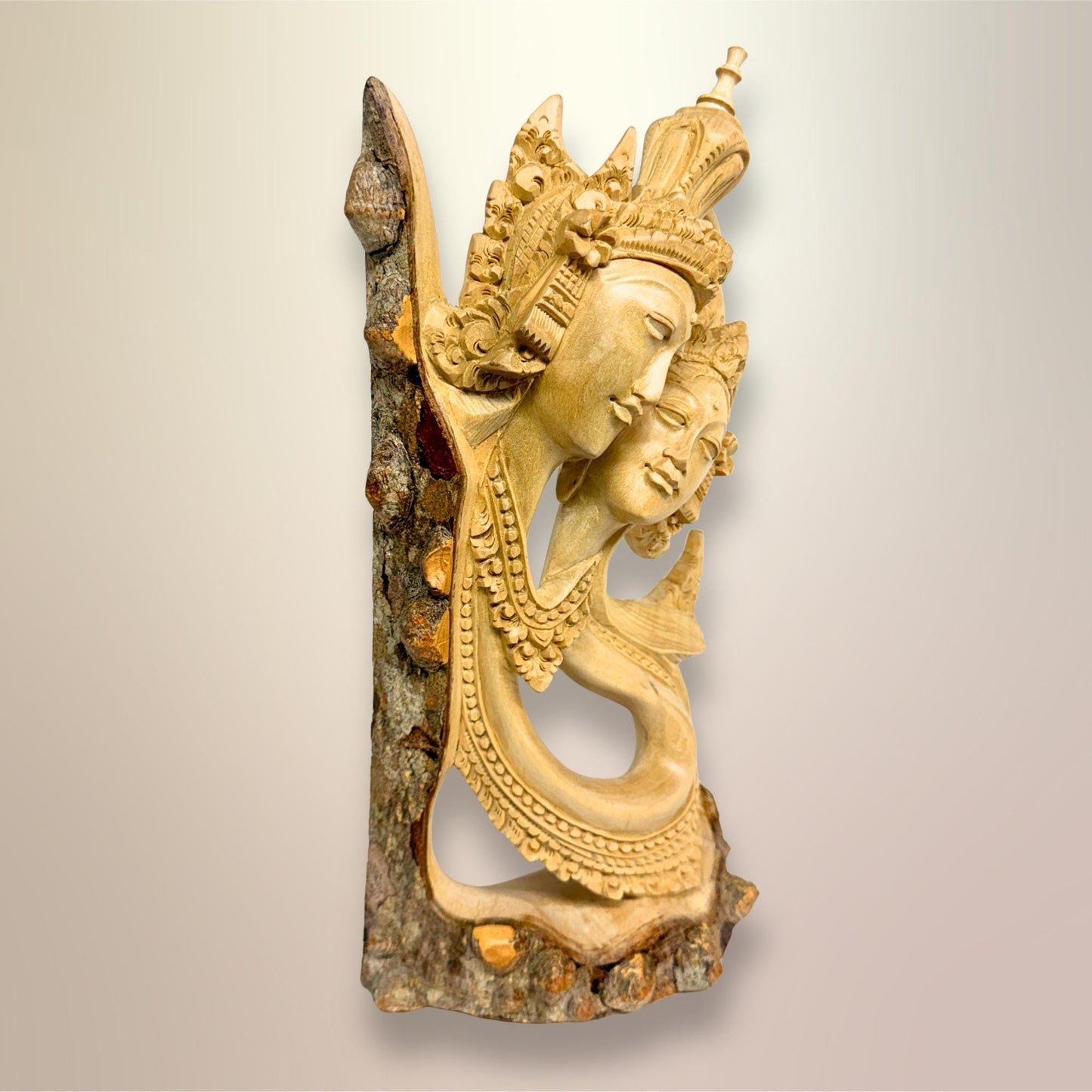 Balinese Rama Sita Lovers Statue Hand Carved Wood carving Sculpture Bali Art