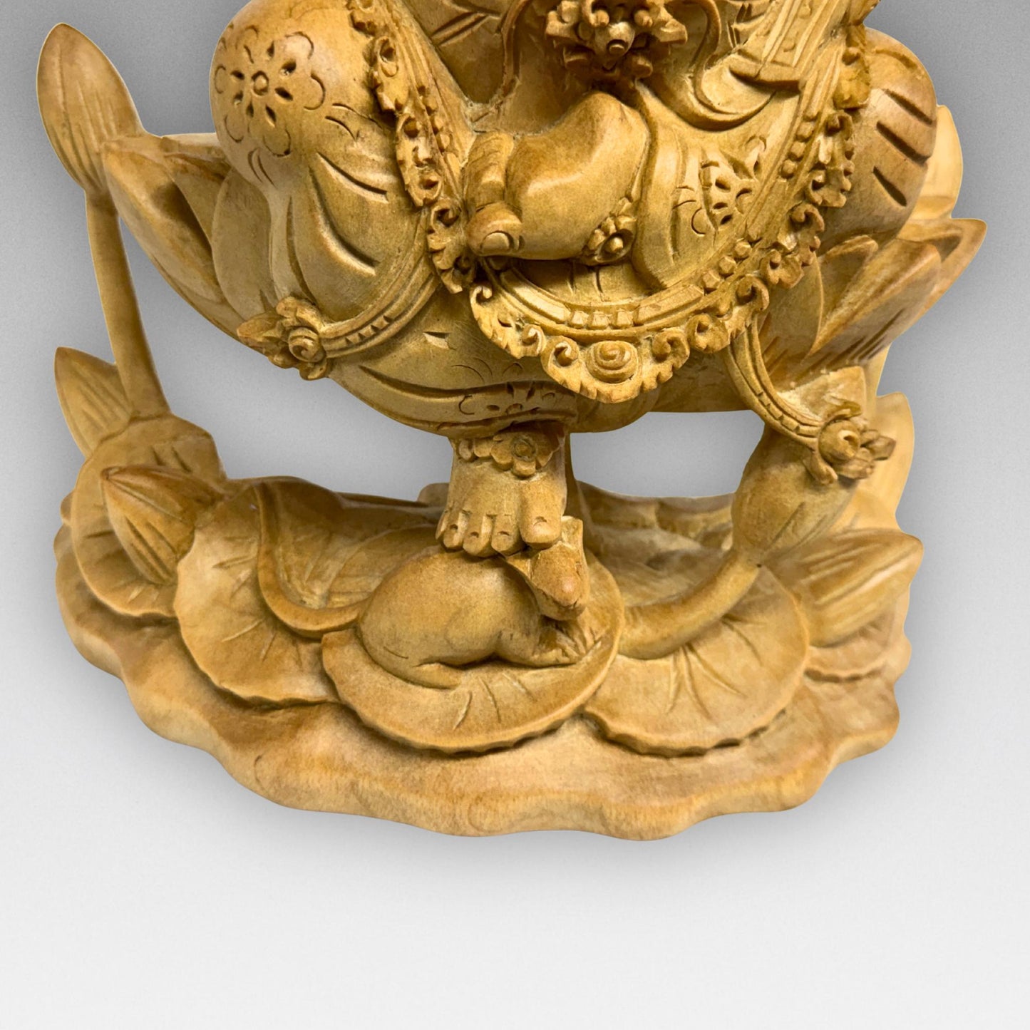 Hand Carved Wood Ganapati Ganesha Statue: Remover of Obstacles, Balinese Hindu Art