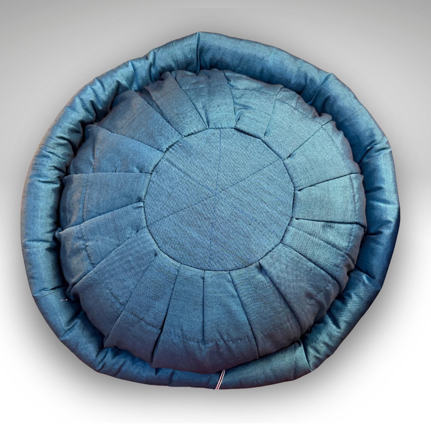Handwoven Sari Throw Pillow: Organic Kapok Filled Floor Cushion