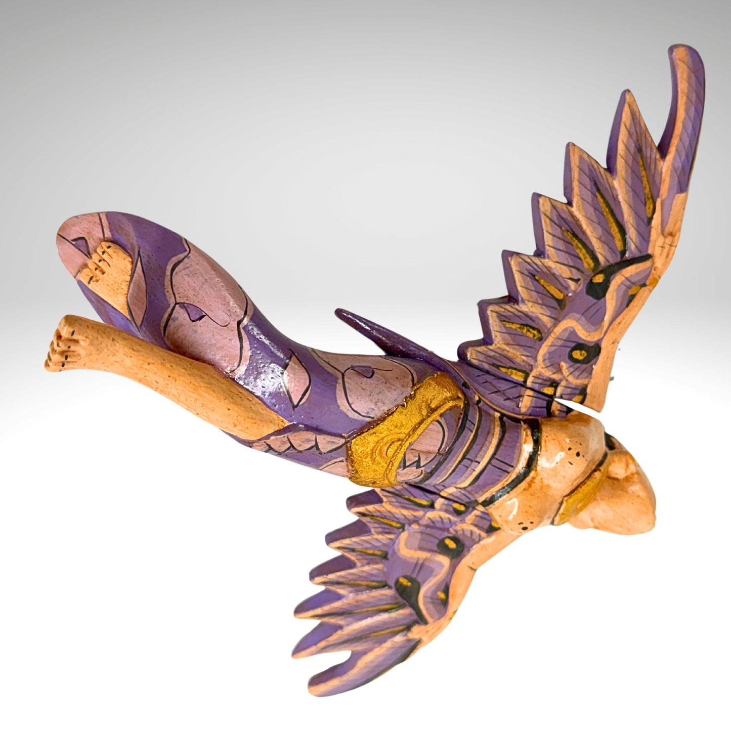 Flying Winged Dewi Sri Goddess Mobile Crib Angel Carved Wood Bali art Pink 8"