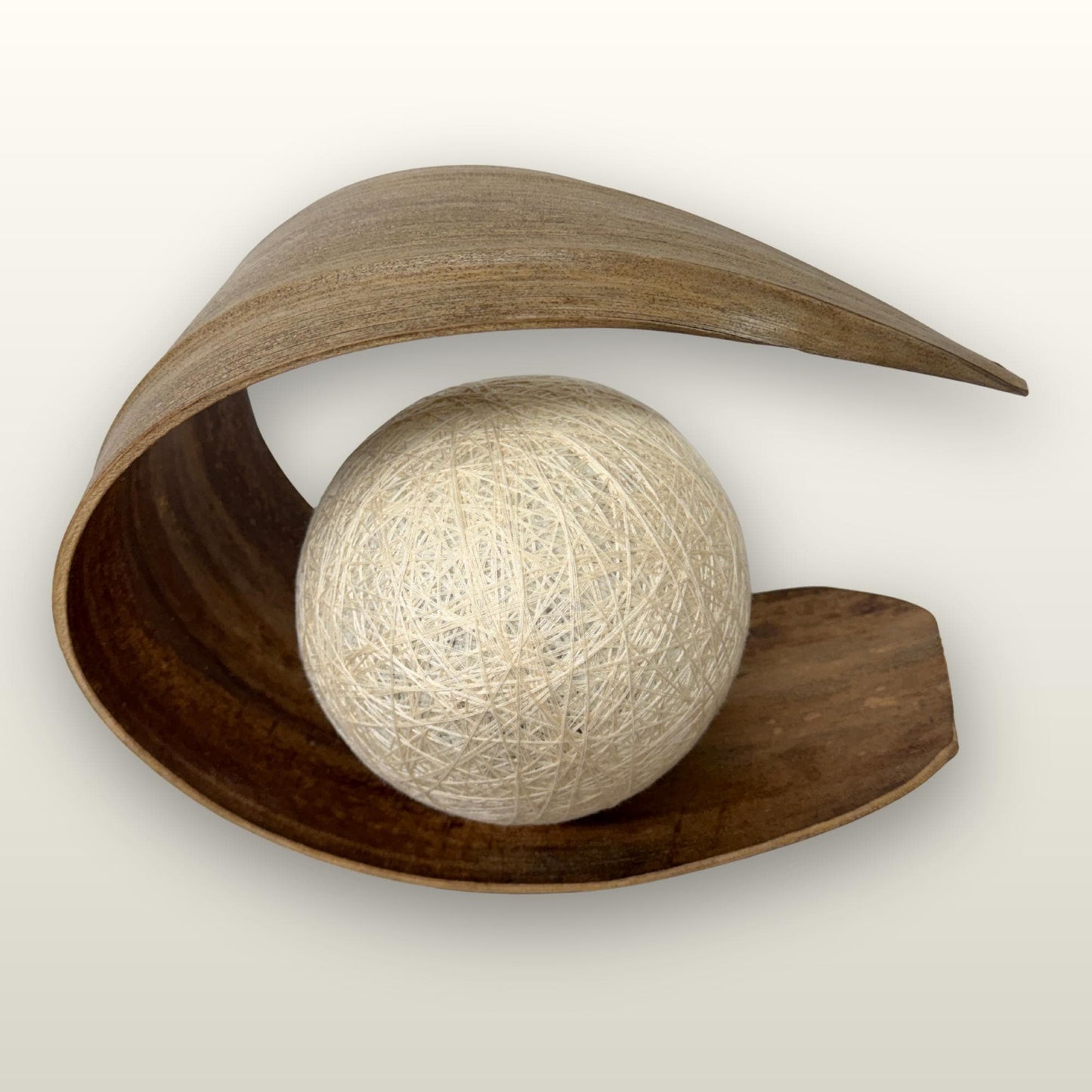 Crescent Moon Palm Frond Accent Lamp: Natural Organic Boho Decor