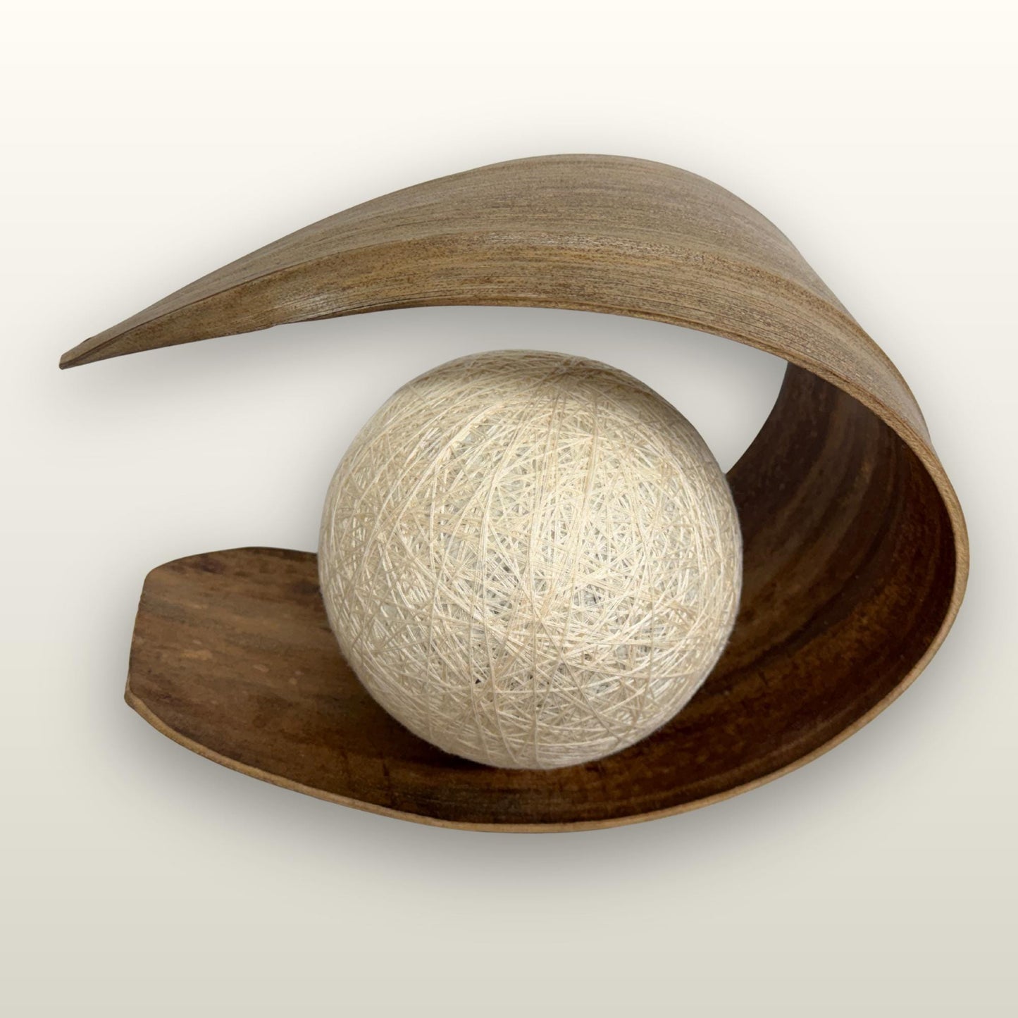 Crescent Moon Palm Frond Accent Lamp: Natural Organic Boho Decor