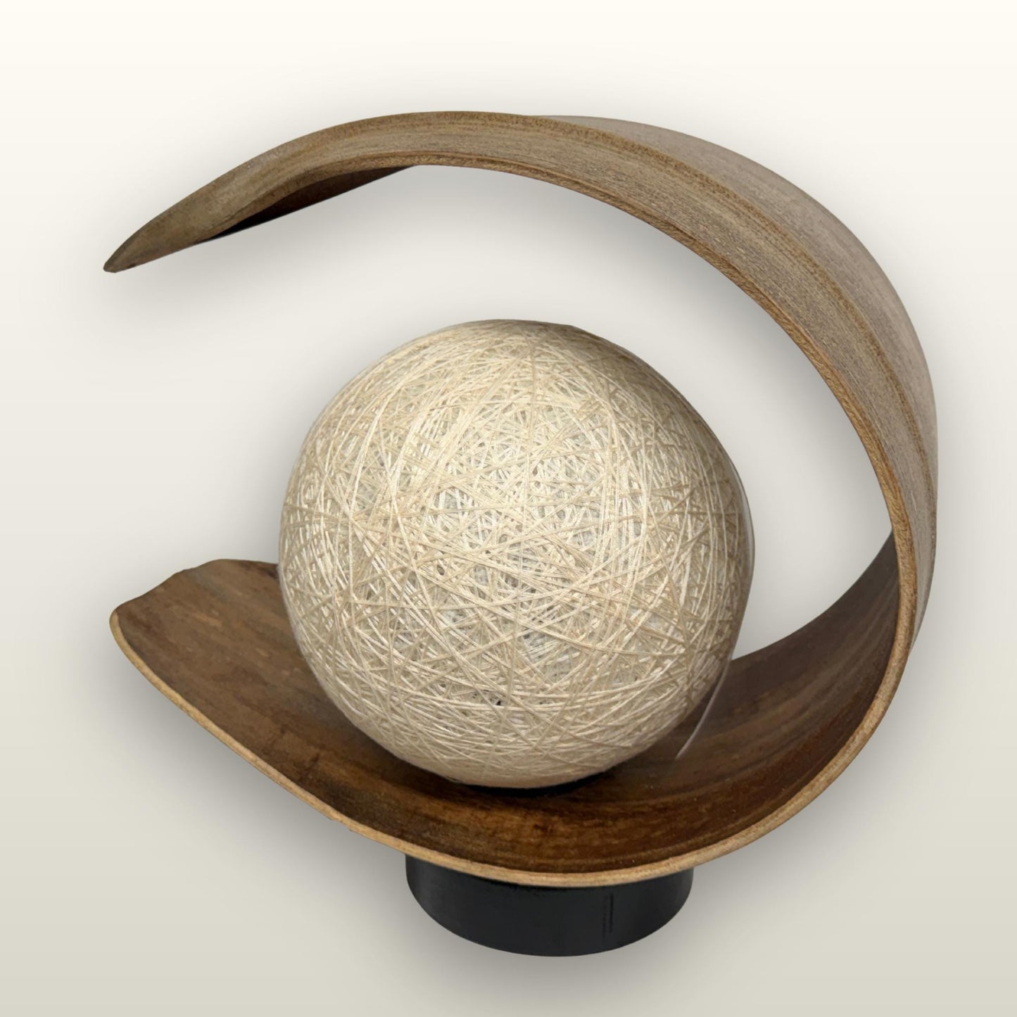 Crescent Moon Palm Frond Accent Lamp: Natural Organic Boho Decor