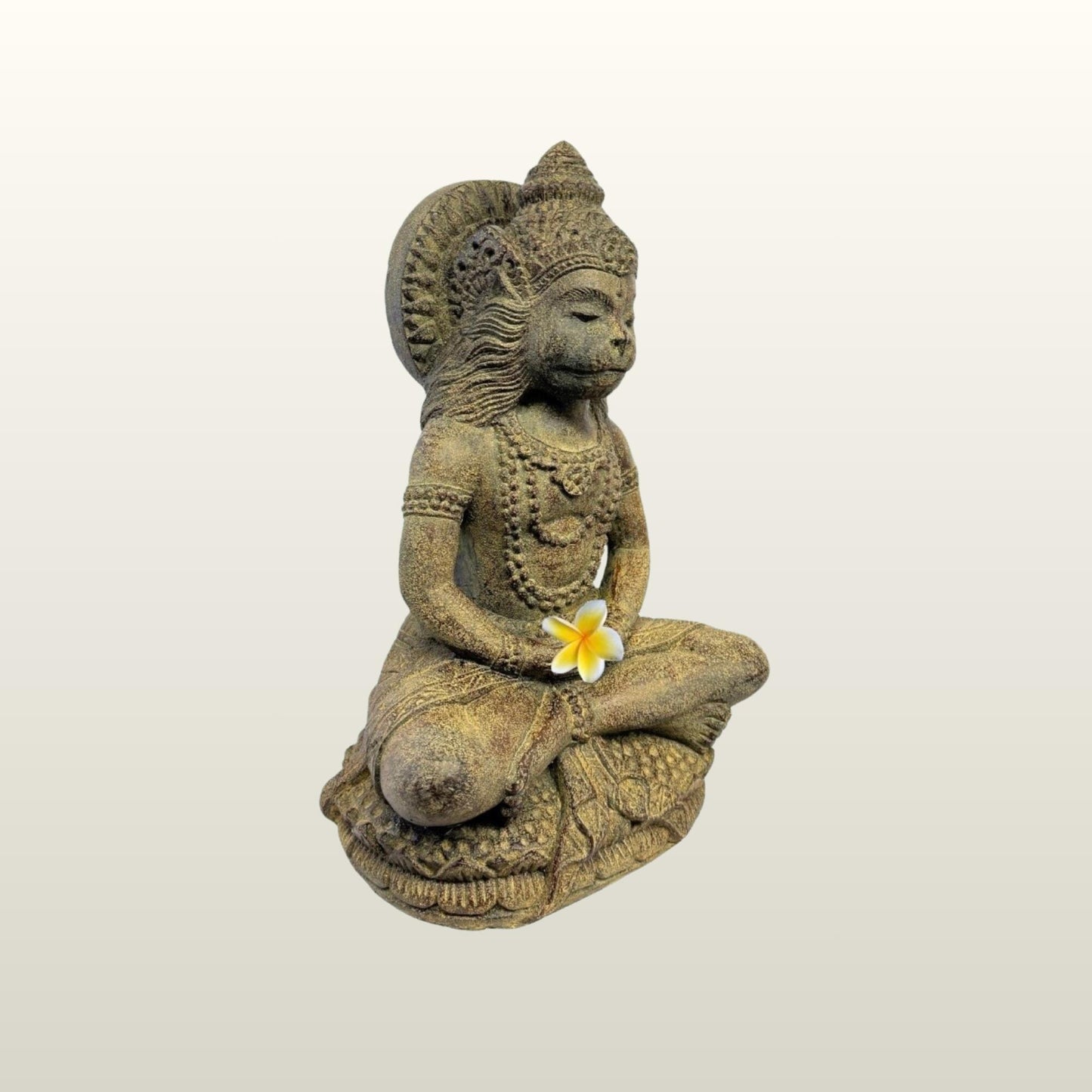 Hanuman Monkey God Sculpture, cast lava stone Garden Statue: Balinese Art