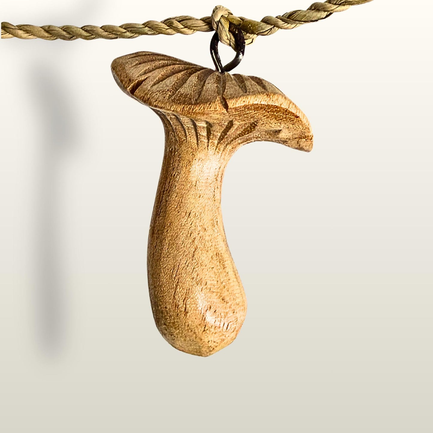 Hand Carved Forest Mushroom Garland : Balinese Fungi Wood Art Wall Decor