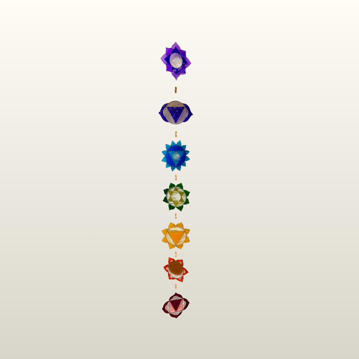Rainbow Chakra Sun Catcher Hanging Mobile : The Sacred Lotus Mandalas of the Seven Chakras