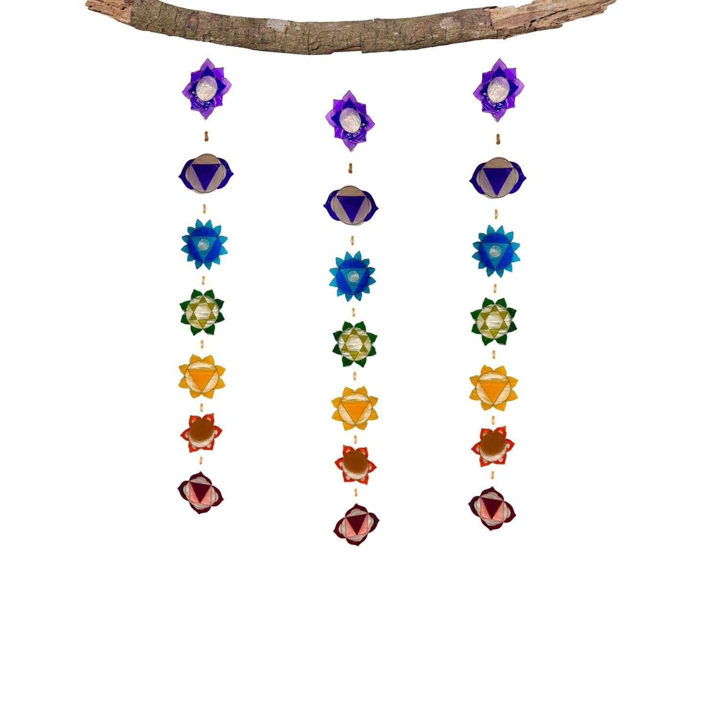 Rainbow Chakra Sun Catcher Hanging Mobile : The Sacred Lotus Mandalas of the Seven Chakras