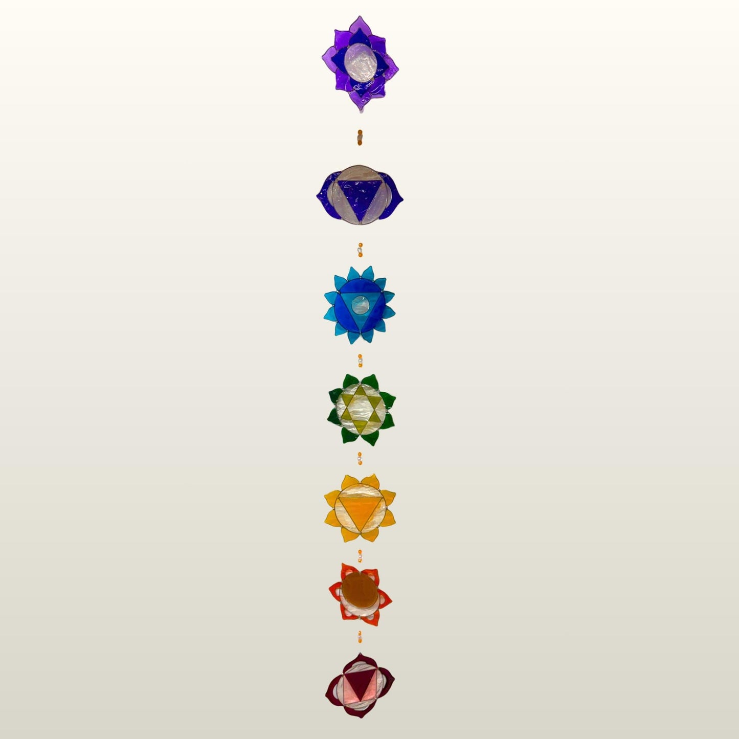 Rainbow Chakra Sun Catcher Hanging Mobile : The Sacred Lotus Mandalas of the Seven Chakras