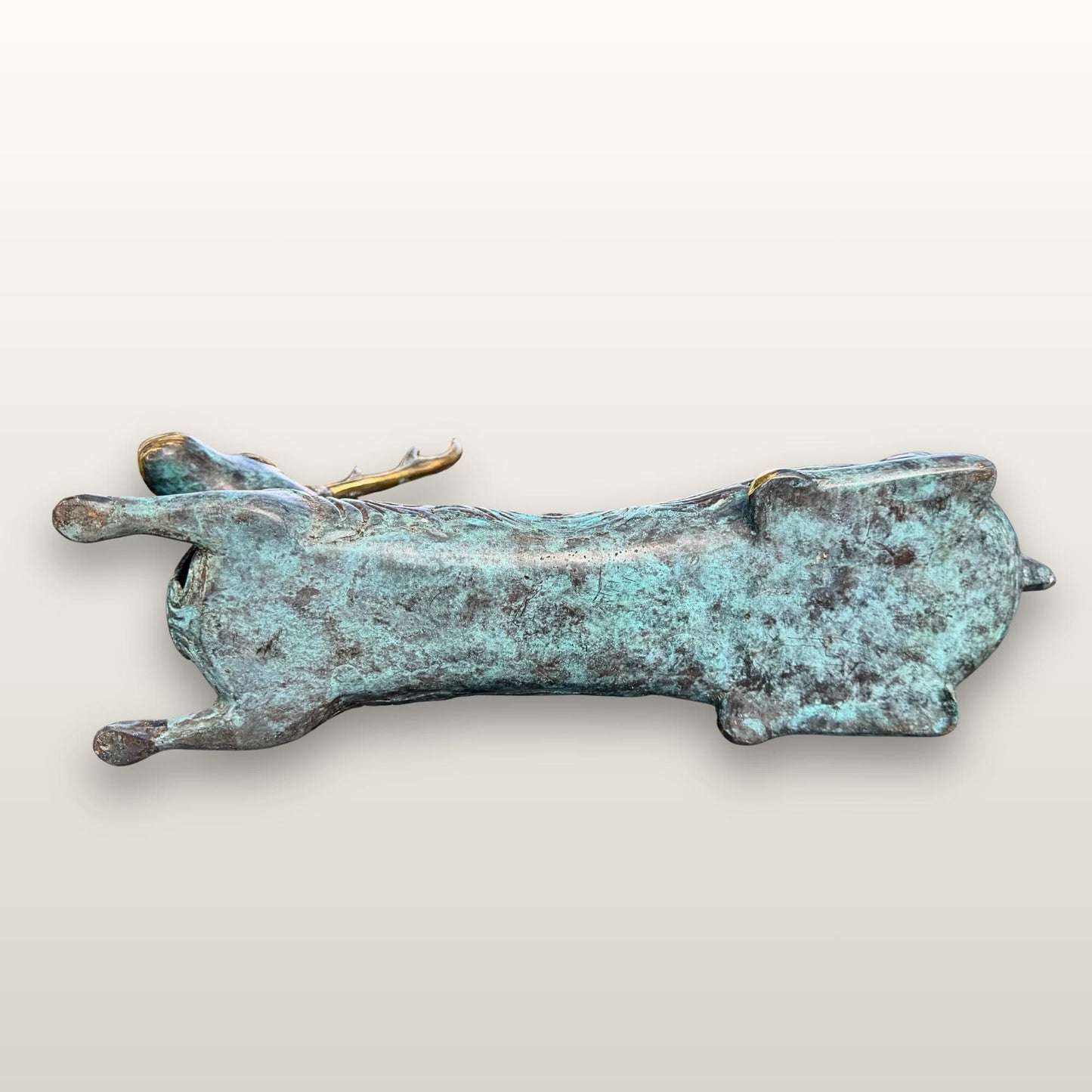 Stylized Bronze Deer Stag Sculpture - Balinese Art lost wax Cast Statue