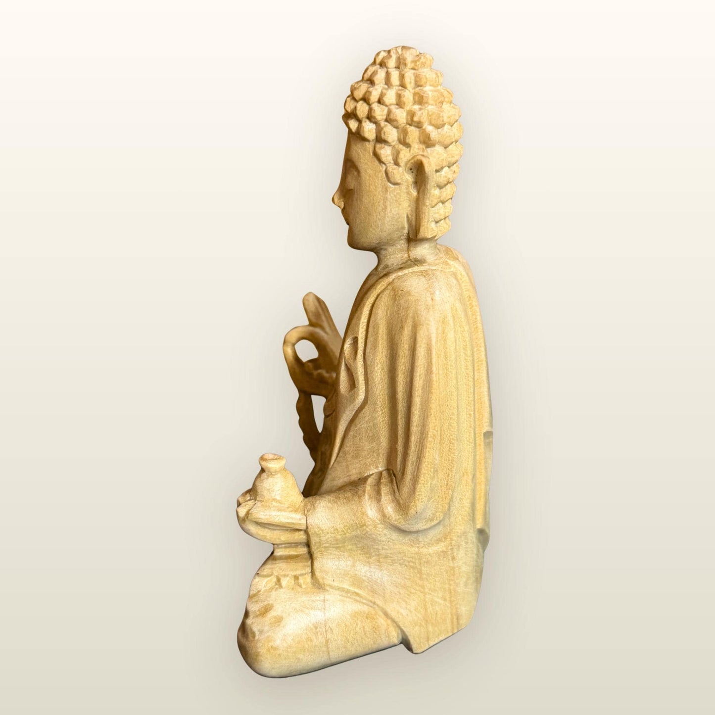 Teaching Buddha Sculpture Hand Carved Wood - Balinese Wood Carving - Buddhist Art