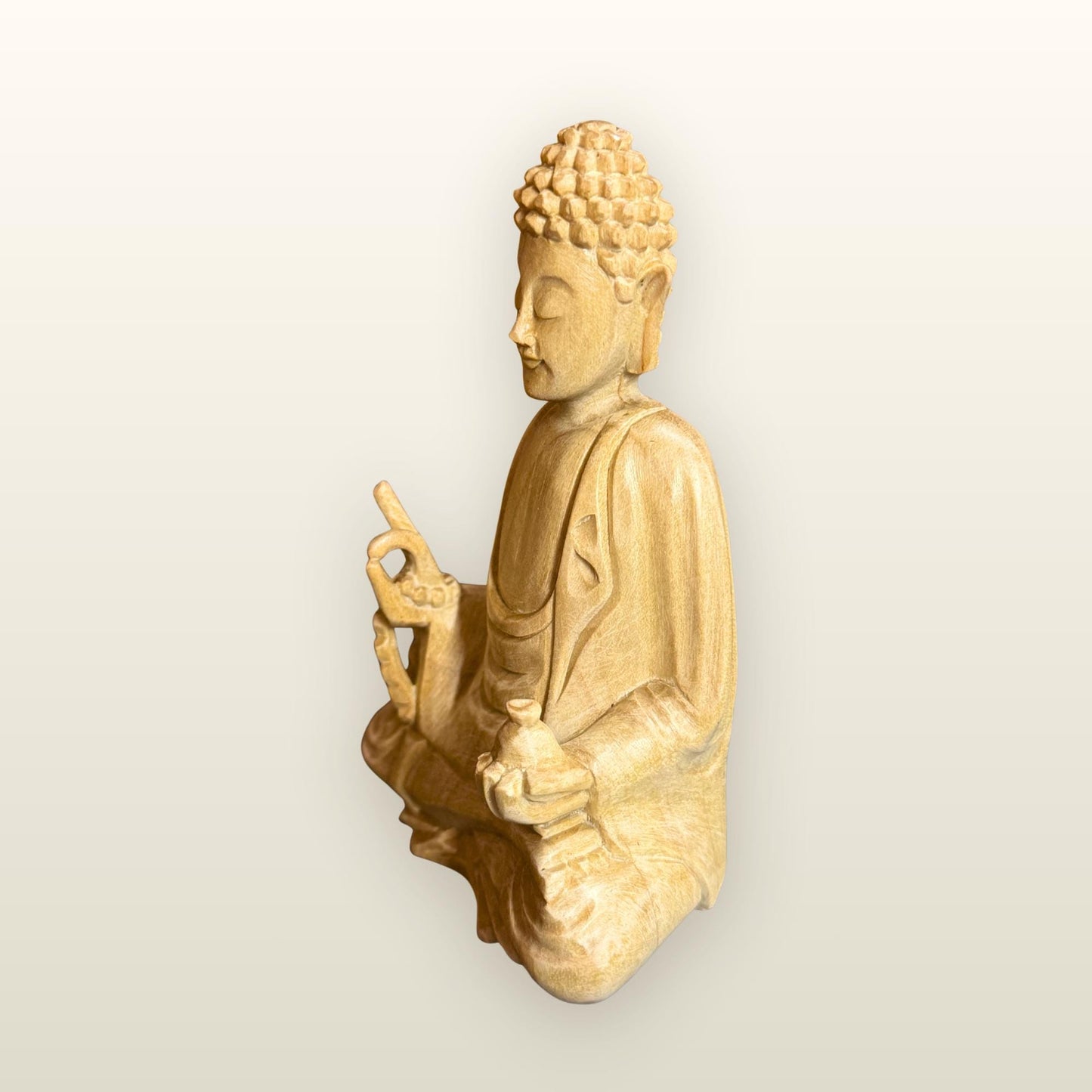 Teaching Buddha Sculpture Hand Carved Wood - Balinese Wood Carving - Buddhist Art