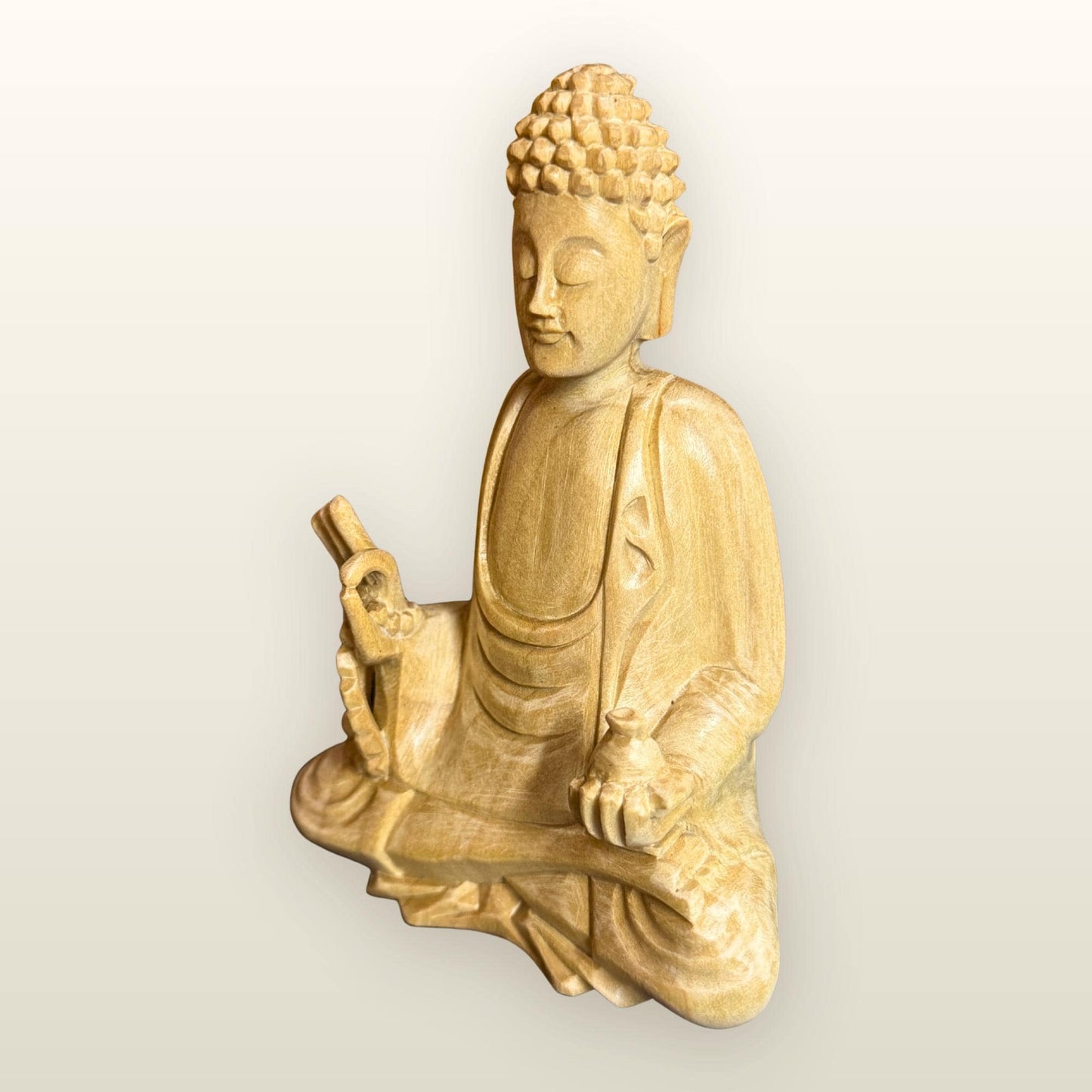 Teaching Buddha Sculpture Hand Carved Wood - Balinese Wood Carving - Buddhist Art