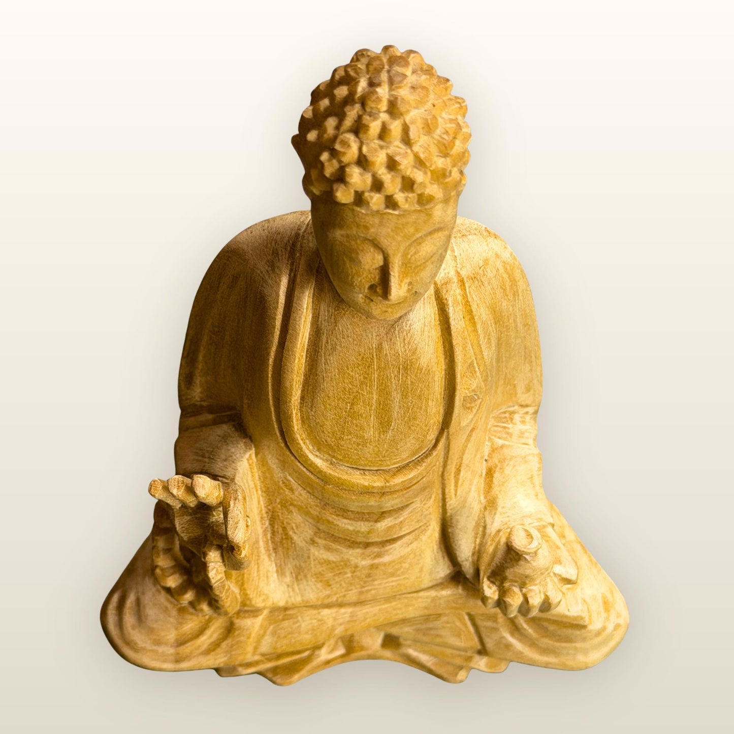 Teaching Buddha Sculpture Hand Carved Wood - Balinese Wood Carving - Buddhist Art