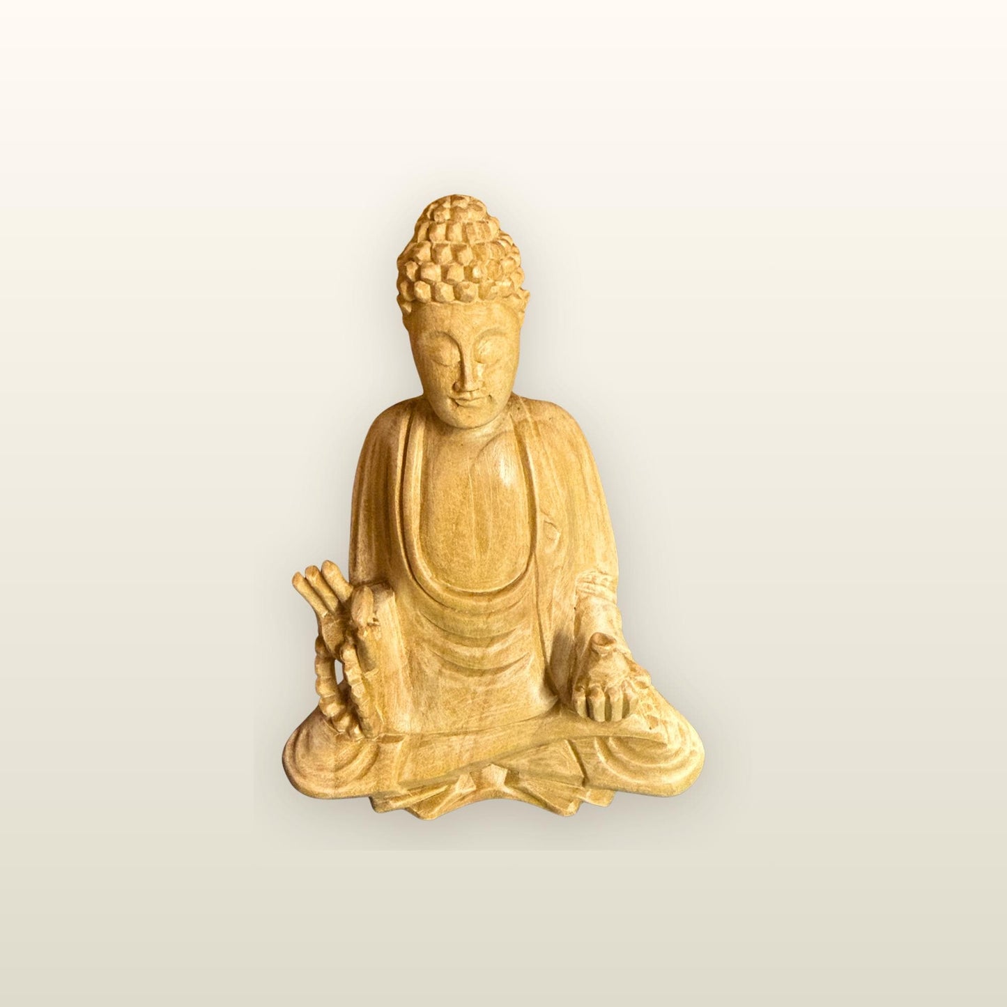 Teaching Buddha Sculpture Hand Carved Wood - Balinese Wood Carving - Buddhist Art