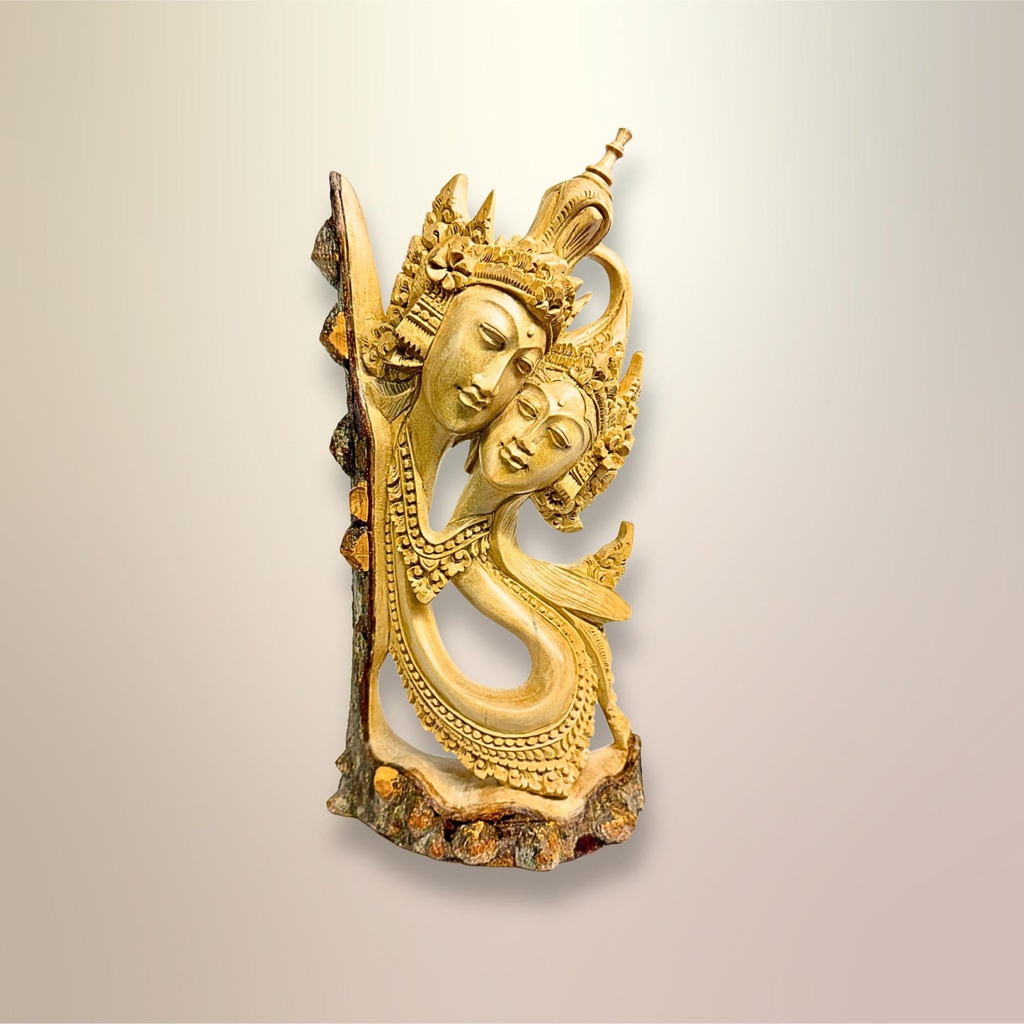 Balinese Rama Sita Lovers Statue Hand Carved Wood carving Sculpture Bali Art