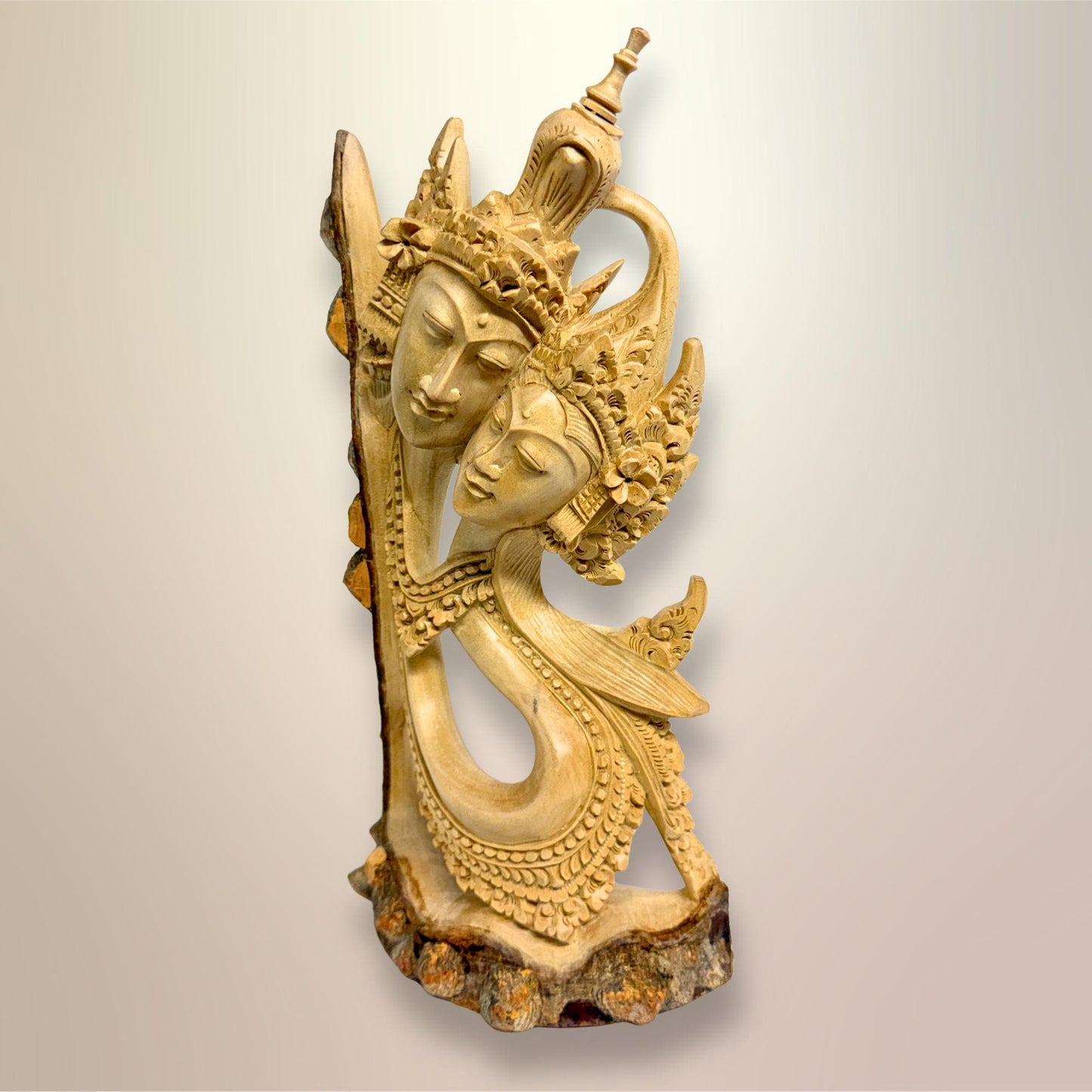 Balinese Rama Sita Lovers Statue Hand Carved Wood carving Sculpture Bali Art