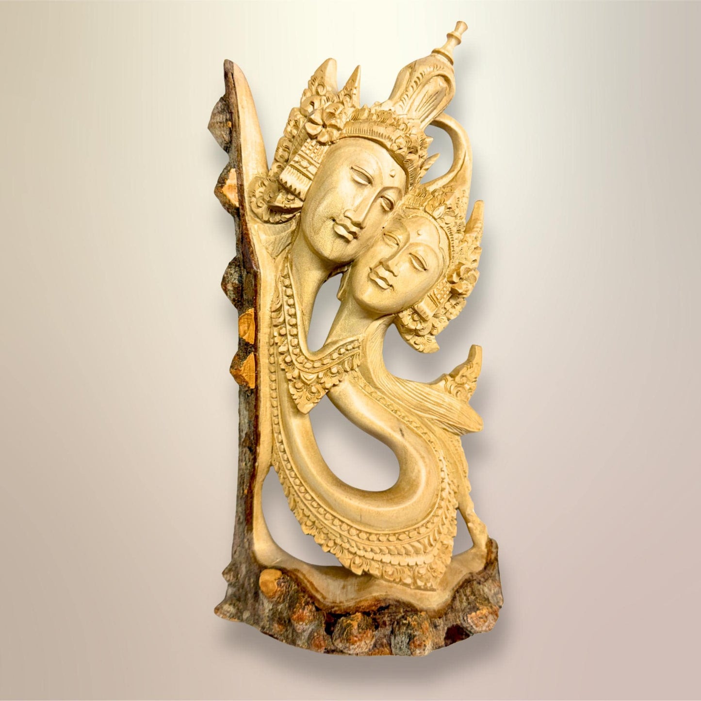 Balinese Rama Sita Lovers Statue Hand Carved Wood carving Sculpture Bali Art