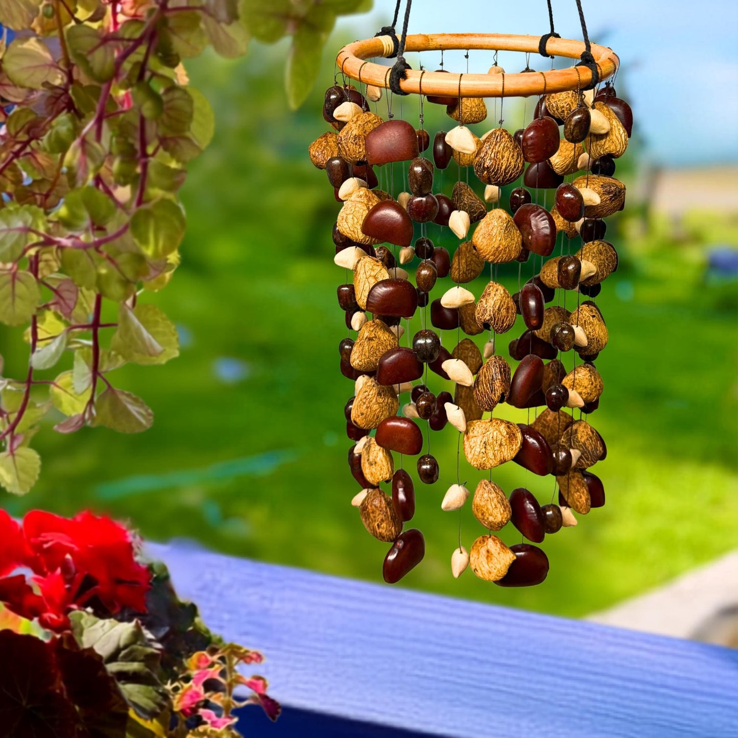 Pangi Nut Natural Seed Wind Chime,  Bendo Fruit Rattle - Sound Healing BellS
