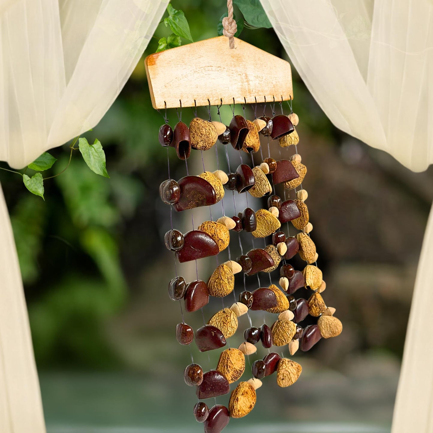Pangi Nut Natural Seed Wind Chime,  Bendo Fruit Rattle - Sound Healing Bell