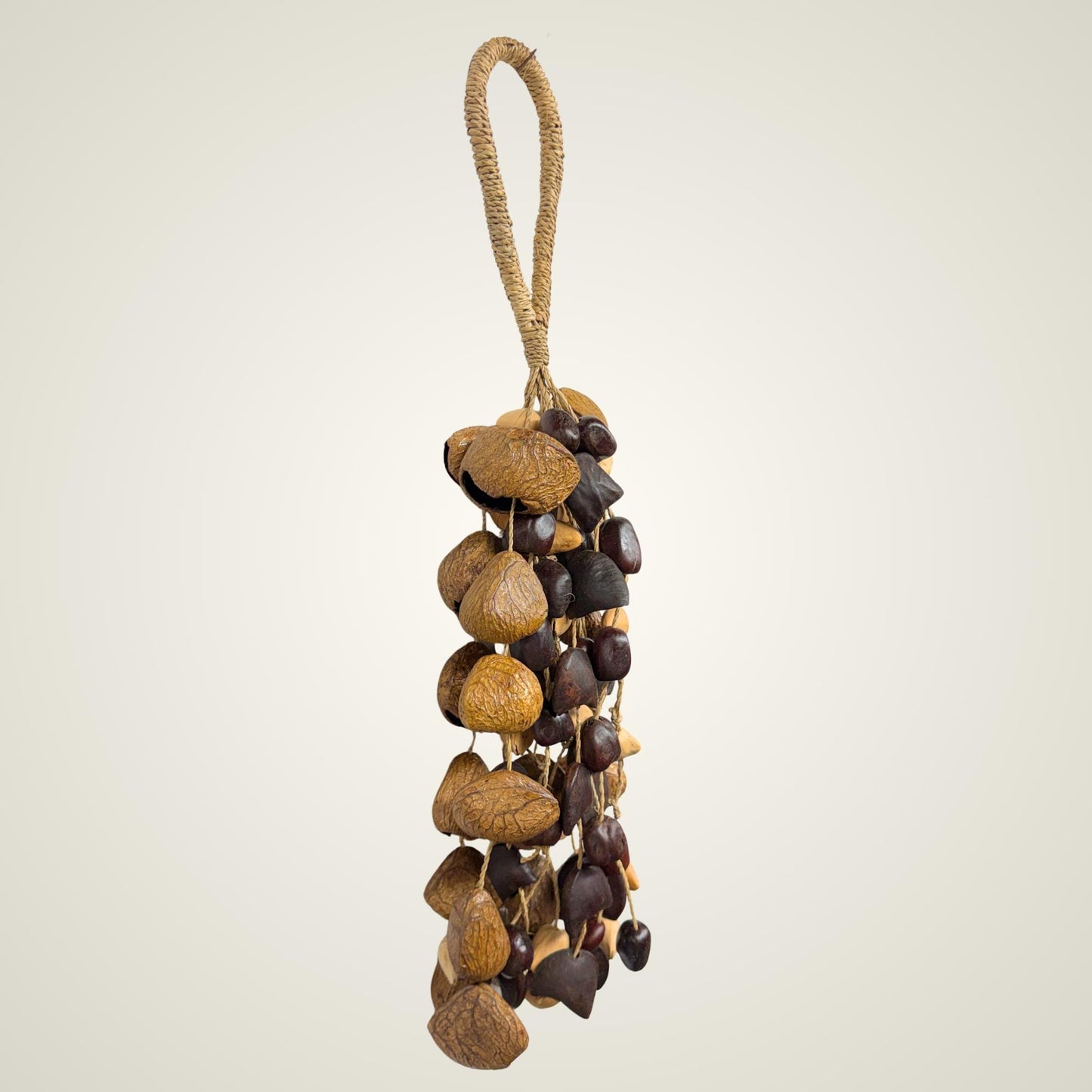 Pangi Nut Percussion Rattle,  Natural Bendo Seed Shaker - Sound Healing Bell - Wind chime
