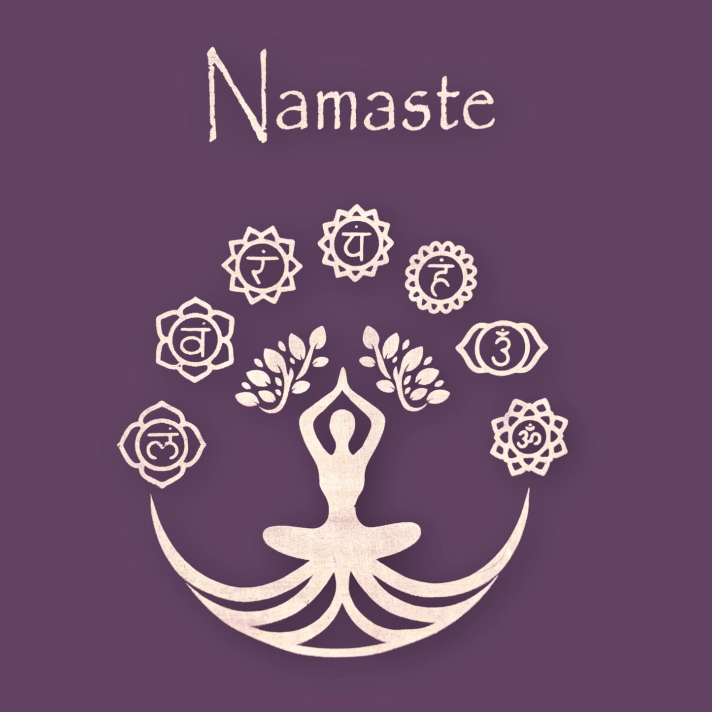 Purple Namaste Cakra Banner: Hand-Woven Abaca Fiber Affirmation Wall Art