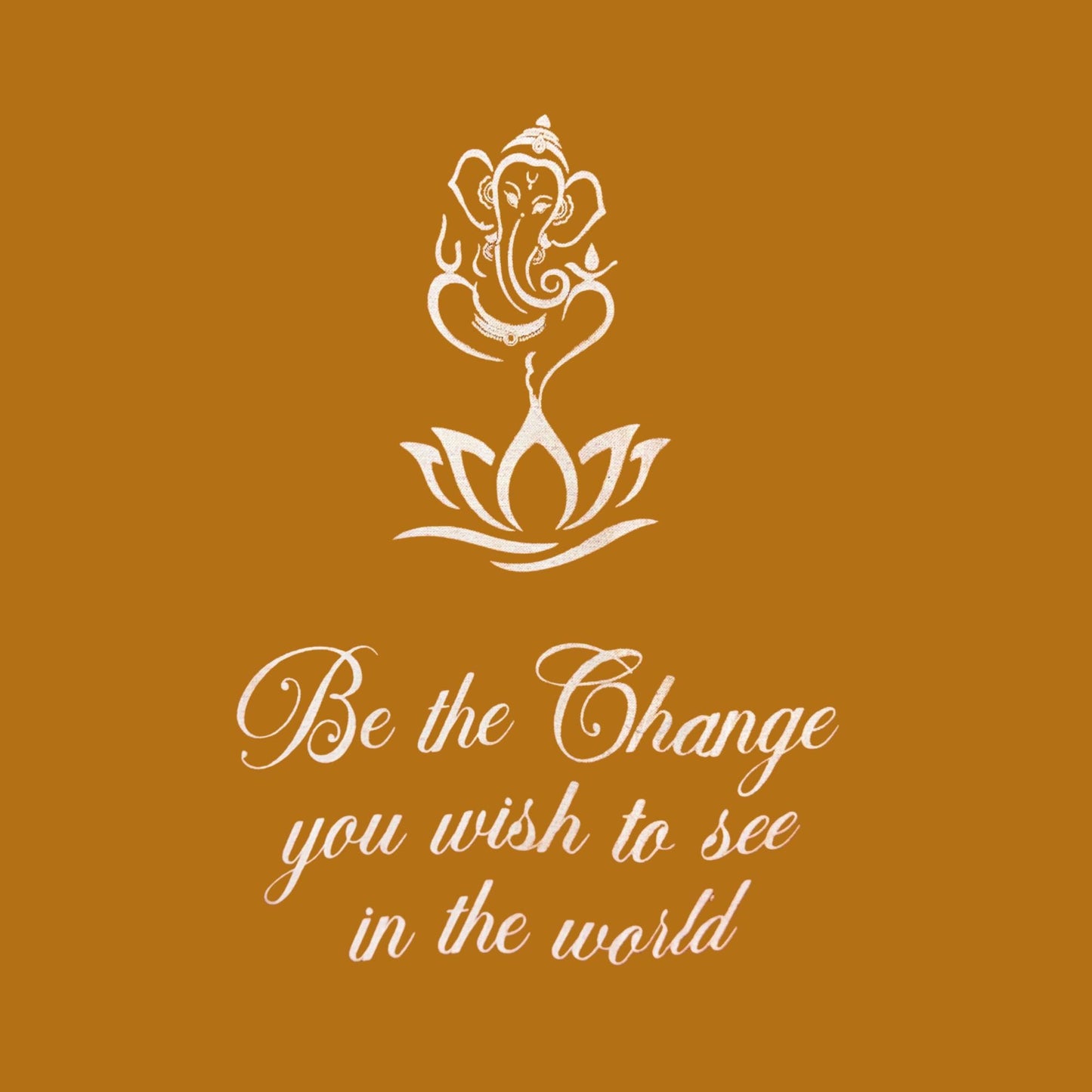 Orange Ganesha Transformation Inspirational Banner: Hand-Woven Abaca Fiber Affirmation Wall Art
