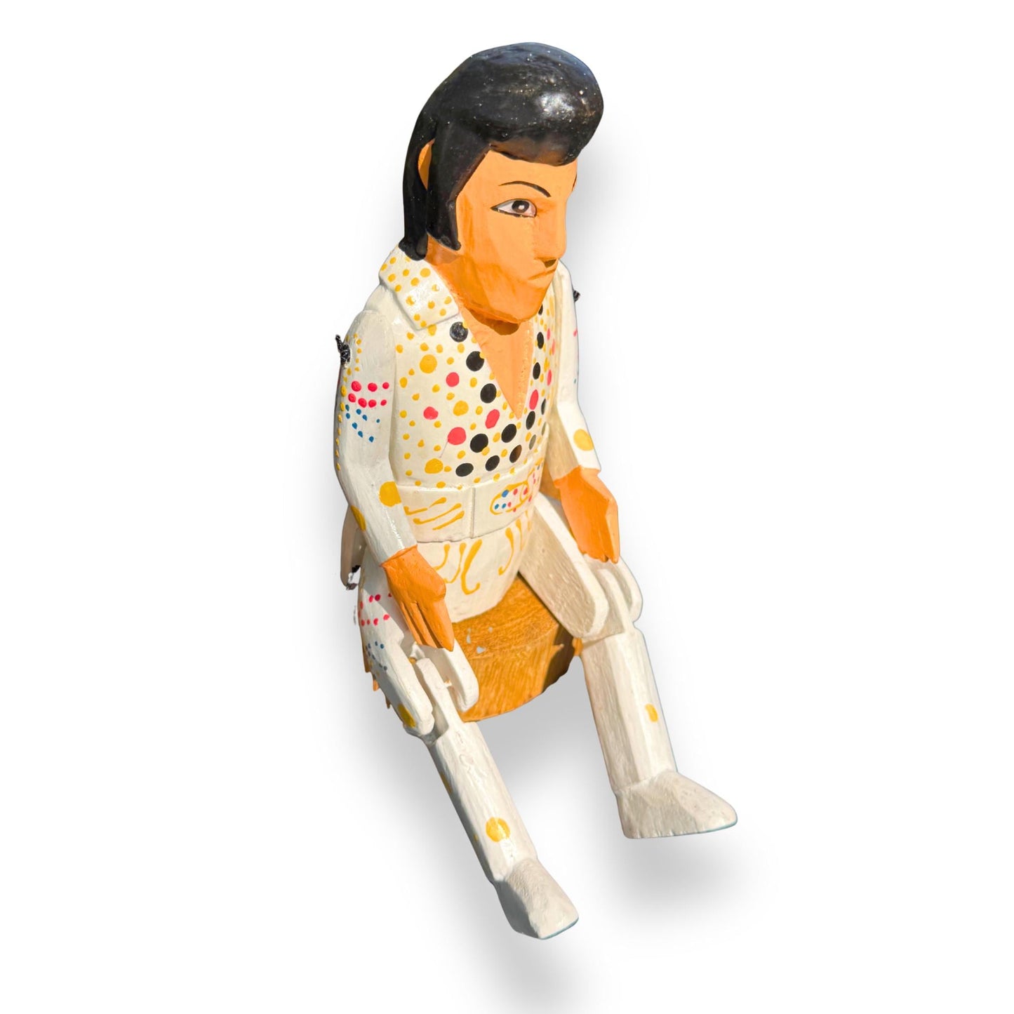 The King Elvis Shelf Sitter - Super Star Puppet Hand Painted Carved Wood