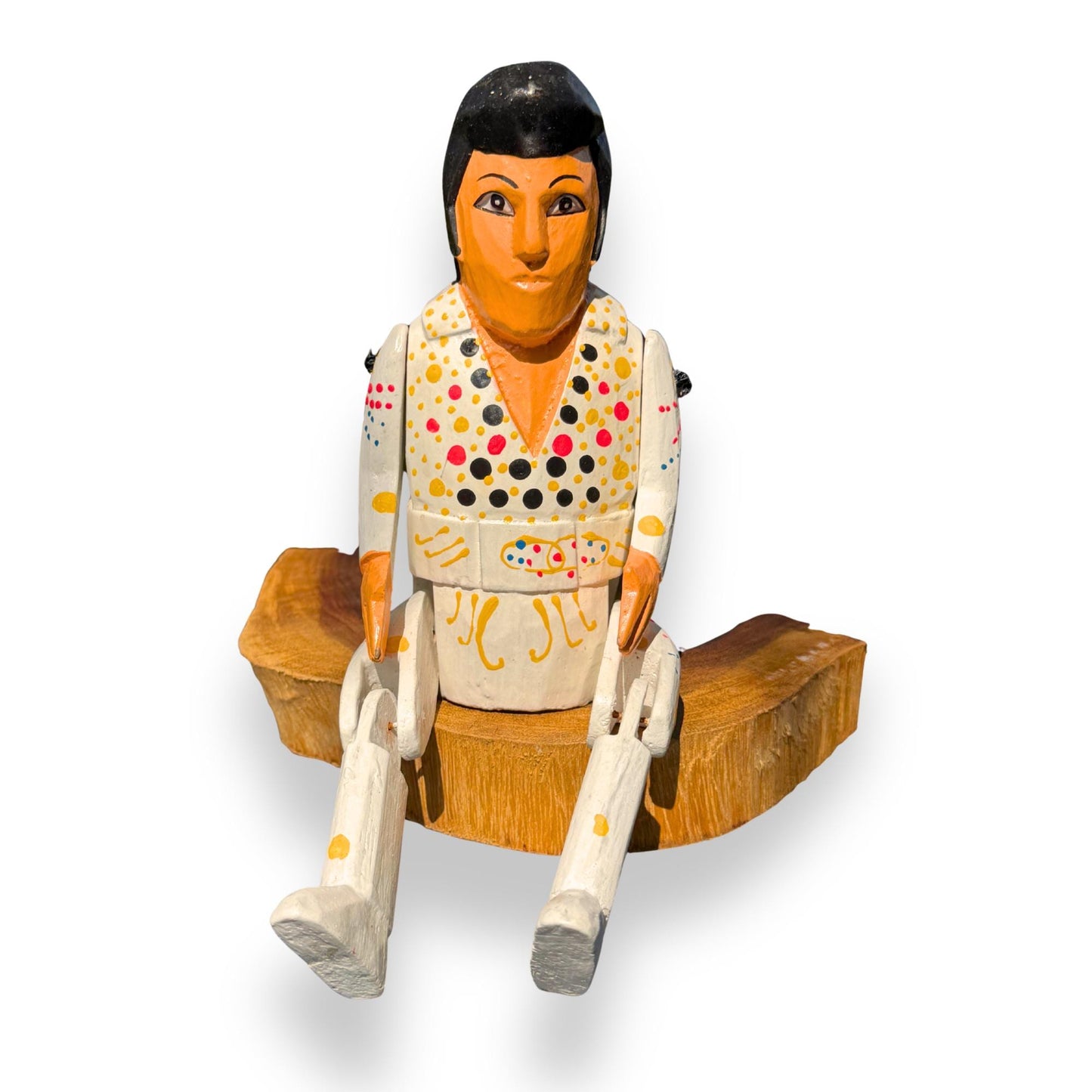 The King Elvis Shelf Sitter - Super Star Puppet Hand Painted Carved Wood