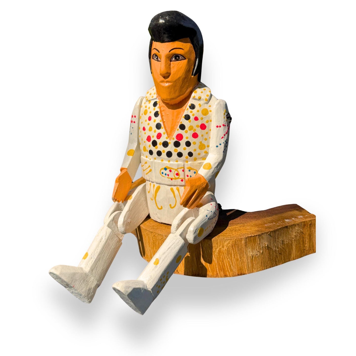 The King Elvis Shelf Sitter - Super Star Puppet Hand Painted Carved Wood
