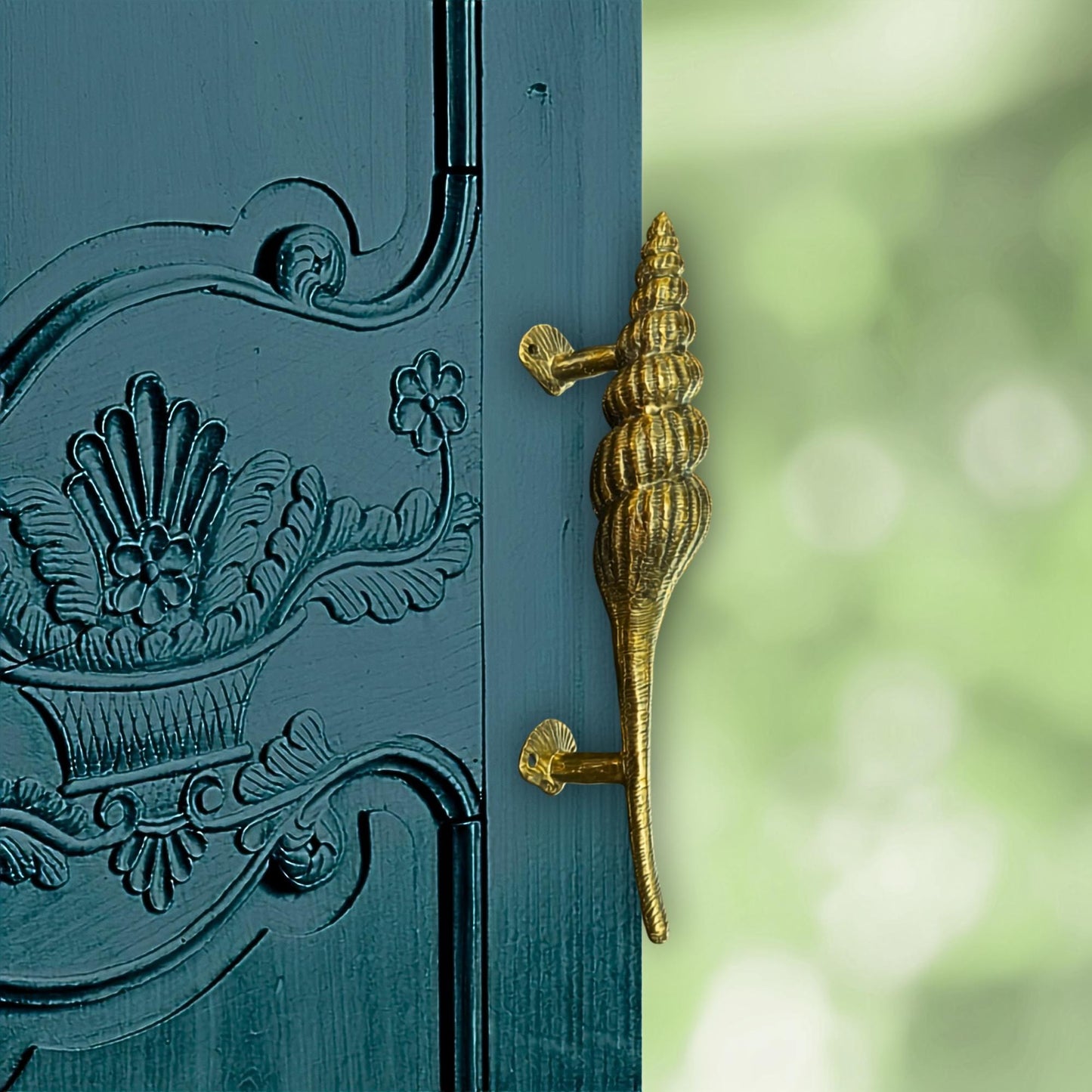 Bronze Seashell Door Handle: Nautical Doorpull, Lost Cast Wax Bronze