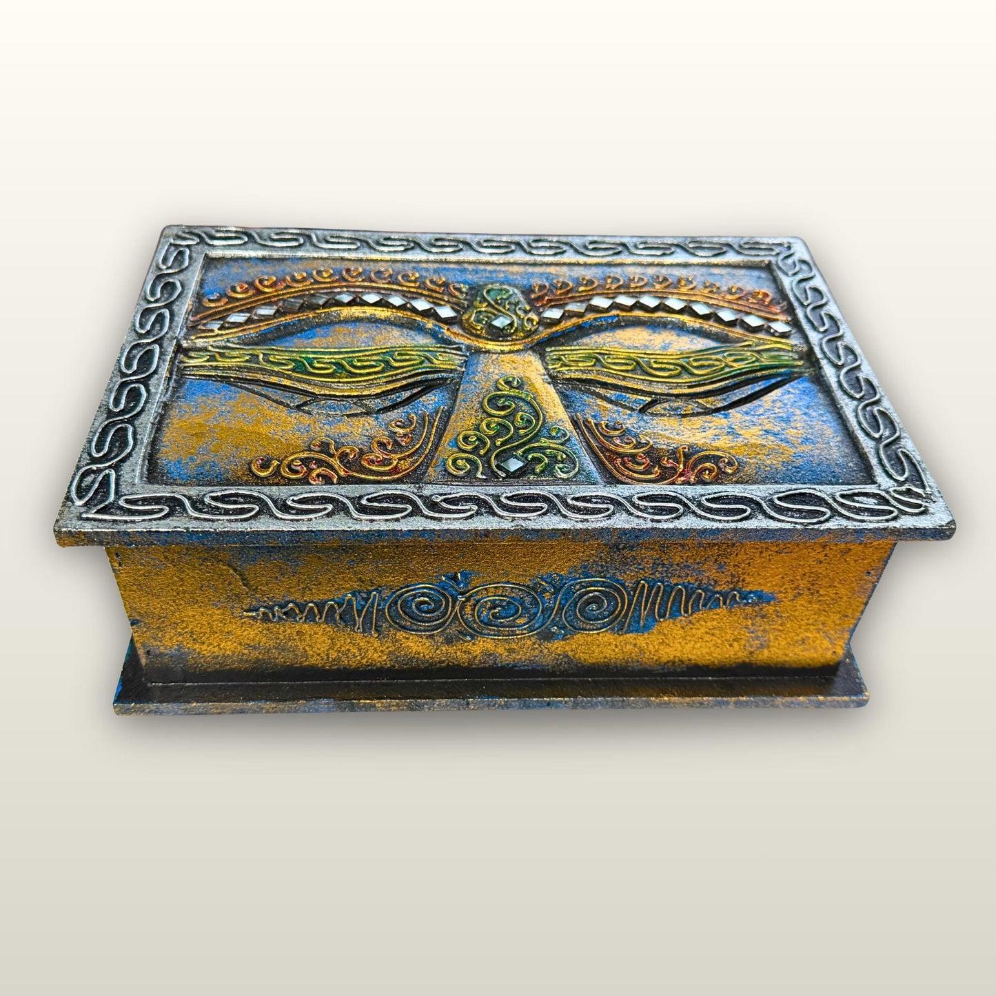 Eyes of Buddha Hand Carved Jewelry Stash Box: Handmade Balinese Art