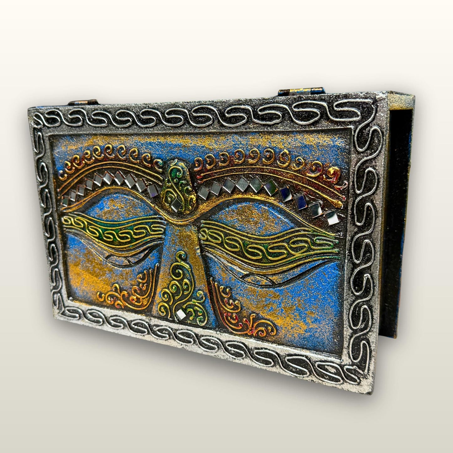 Eyes of Buddha Hand Carved Jewelry Stash Box: Handmade Balinese Art