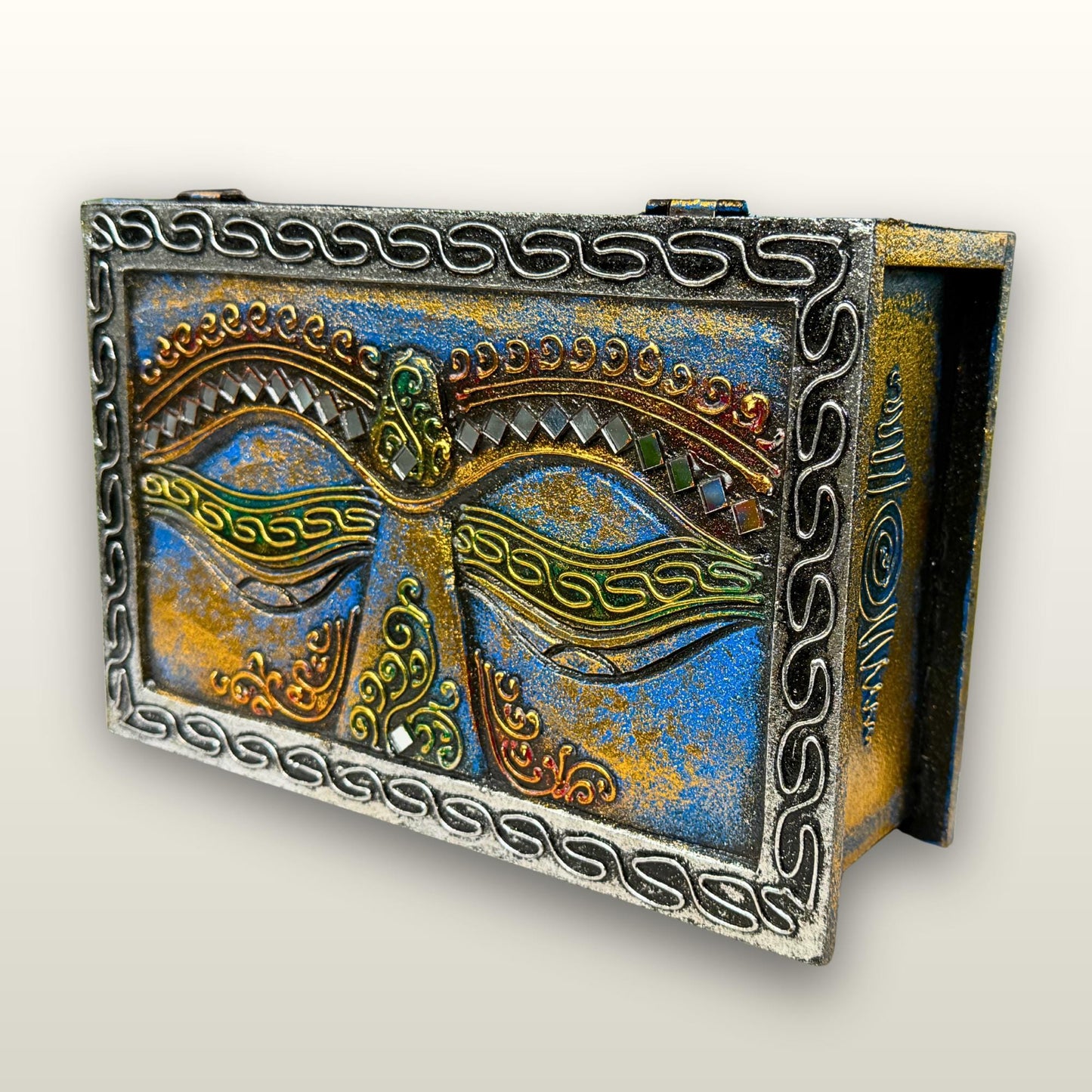 Eyes of Buddha Hand Carved Jewelry Stash Box: Handmade Balinese Art