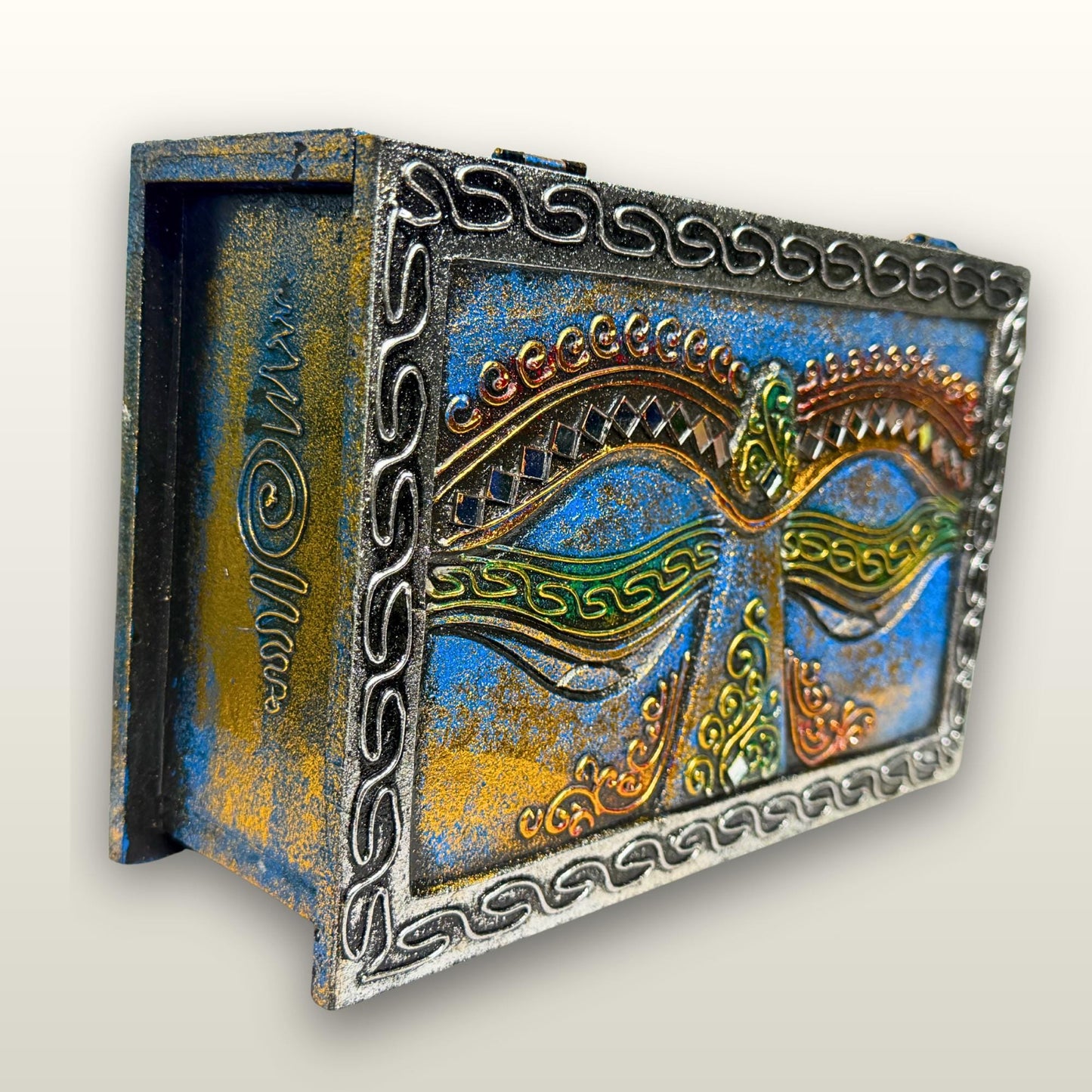 Eyes of Buddha Hand Carved Jewelry Stash Box: Handmade Balinese Art