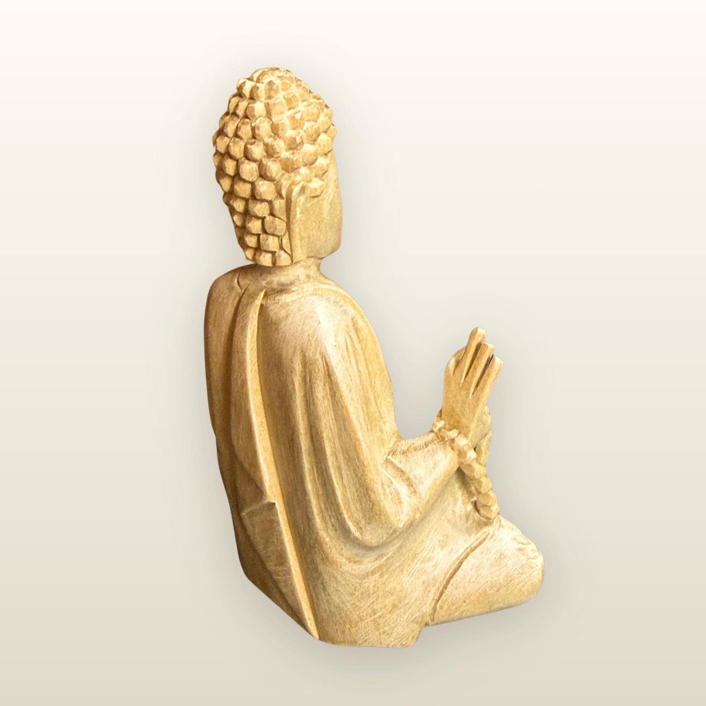 Teaching Buddha Sculpture Hand Carved Wood - Balinese Wood Carving - Buddhist Art
